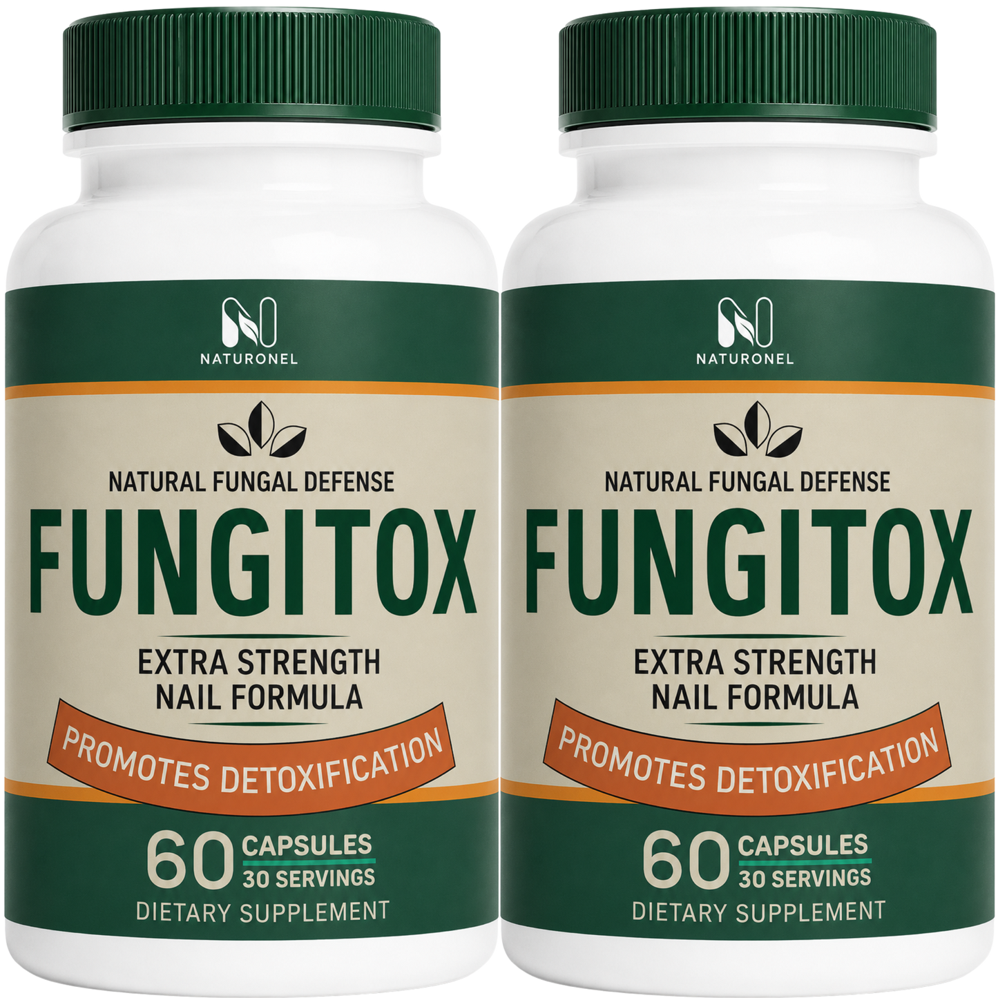 Fungitox Nail Formula Supplement – Herbal Blend with Vitamins, Minerals & Plant Extracts, Daily Wellness Formula, 2 Bottle by Naturonel