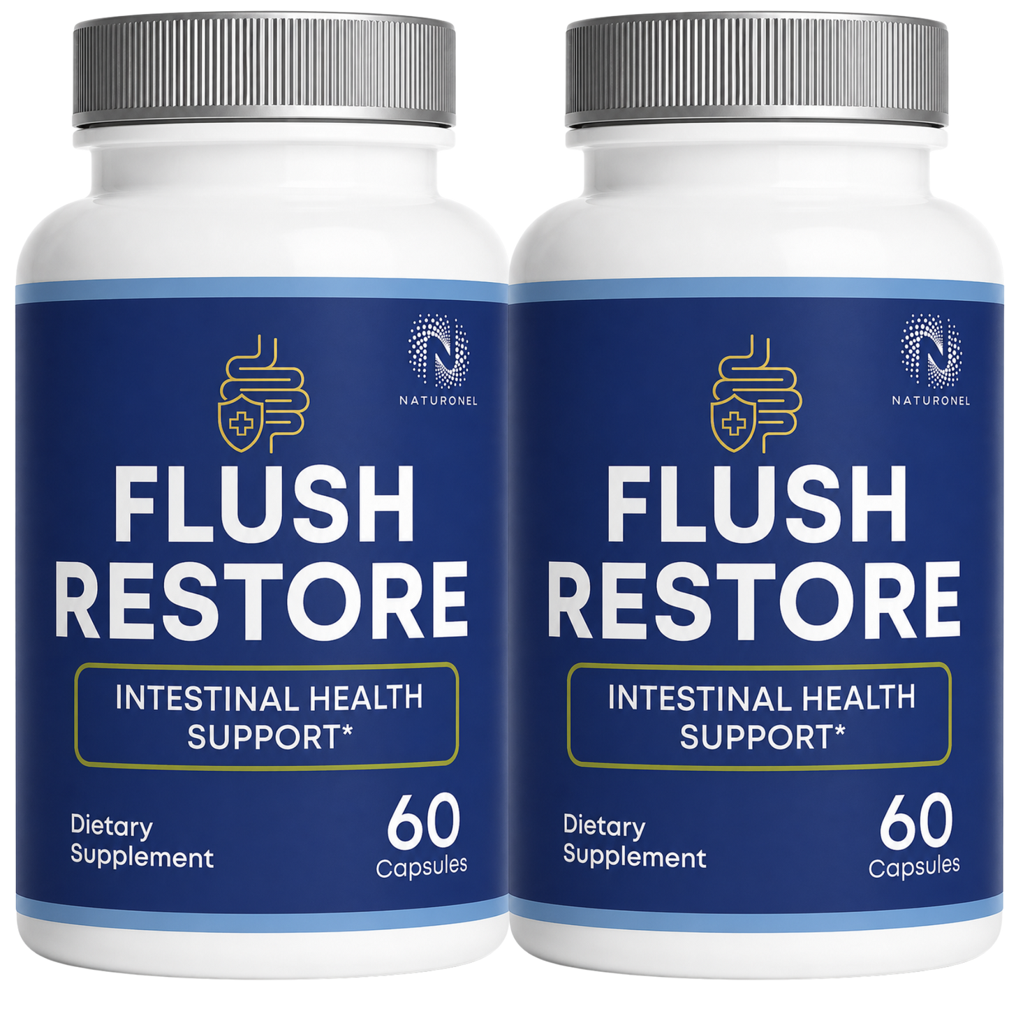 Flush Restore Colon Cleanse & Gut Cleanse Supplement – Digestive Cleanse with Herbal Ingredients for Intestinal Health Support, Digestive Health & Regularity - 2 Bottle