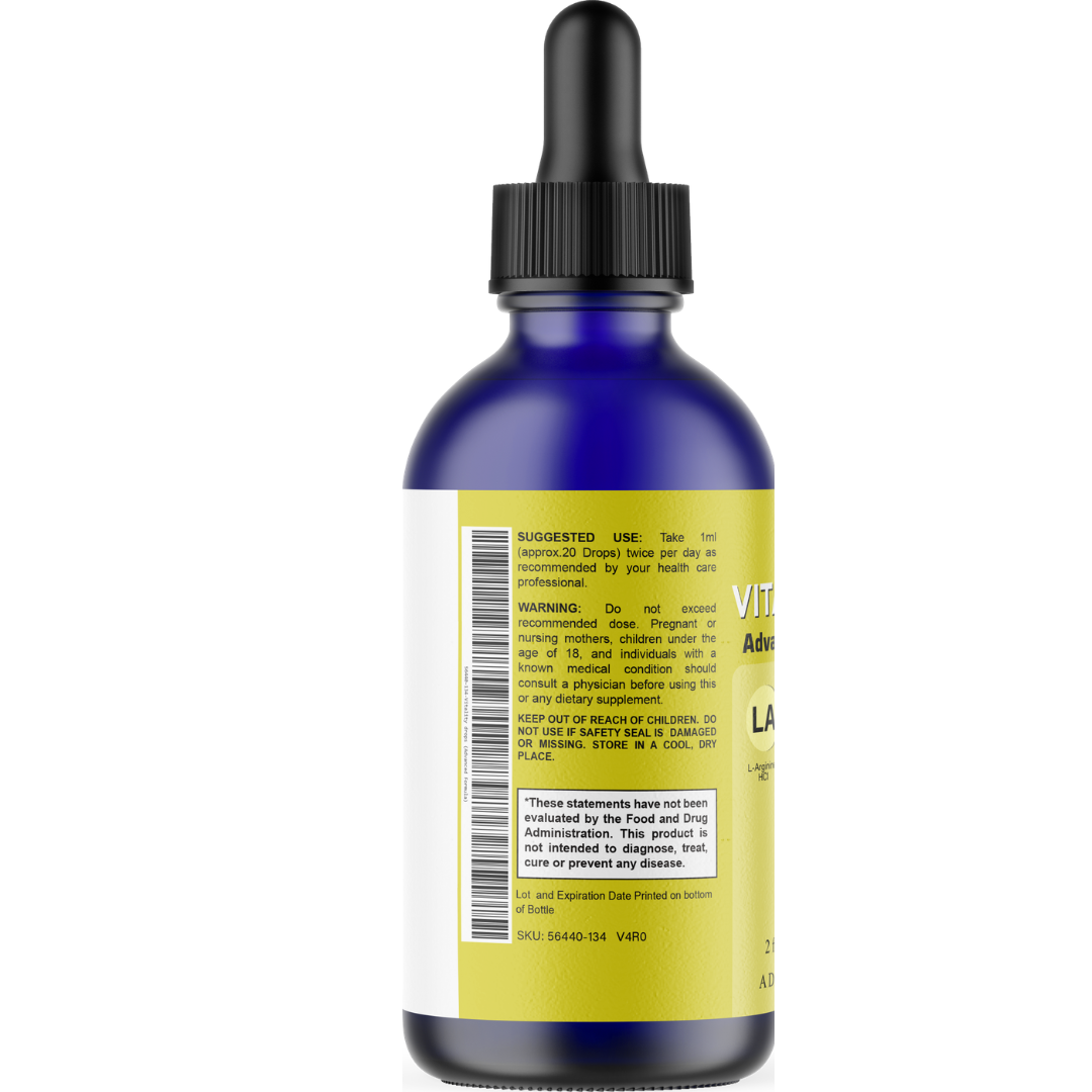 VitalDrops 3-in-1 Advanced Formula (2 Pack) – L-Arginine HCl, L-Glutamine & L-Tryptophan Liquid Drops – Lemon Flavor