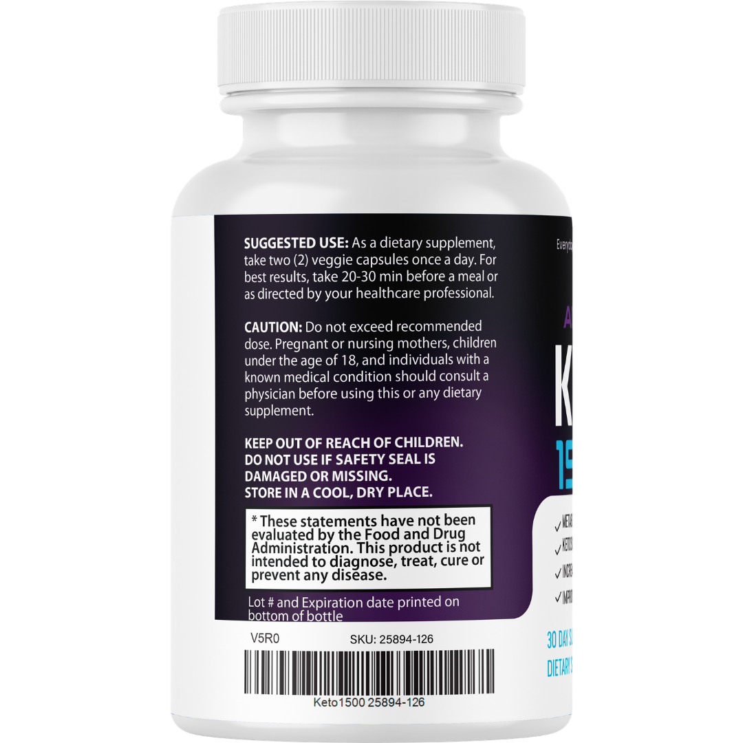 Advanced Keto 1500 Weight Loss Diet Pills 60 Capsules