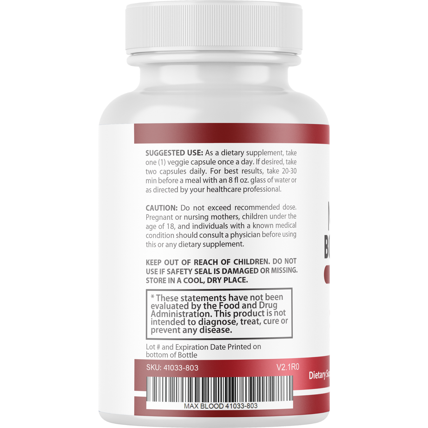 Max Blood Boost Formula Healthy Blood Sugar Supplement 60 Capsules