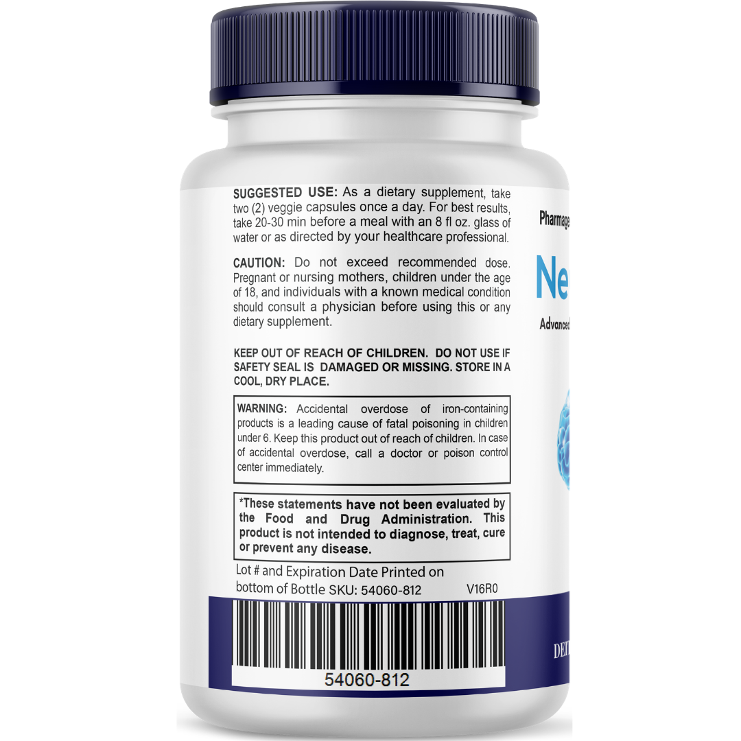 NeuroClean Brain Health Supplement Memory Focus Support 60 Capsules