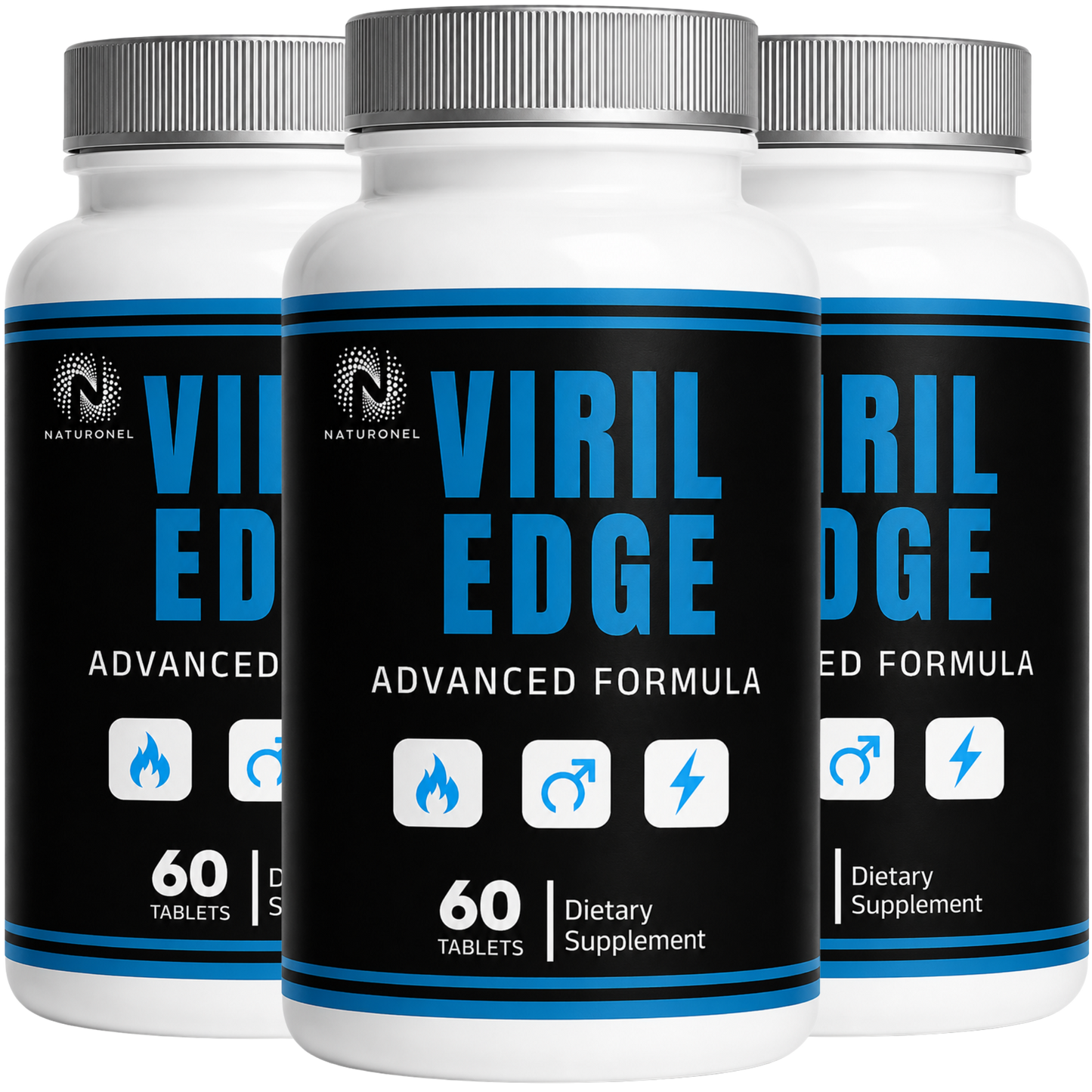Viril Edge Advanced Formula – Men's Daily Wellness Supplement with Herbal Extracts, Vitamins & Minerals, Premium Men's Formula - 3 Bottle