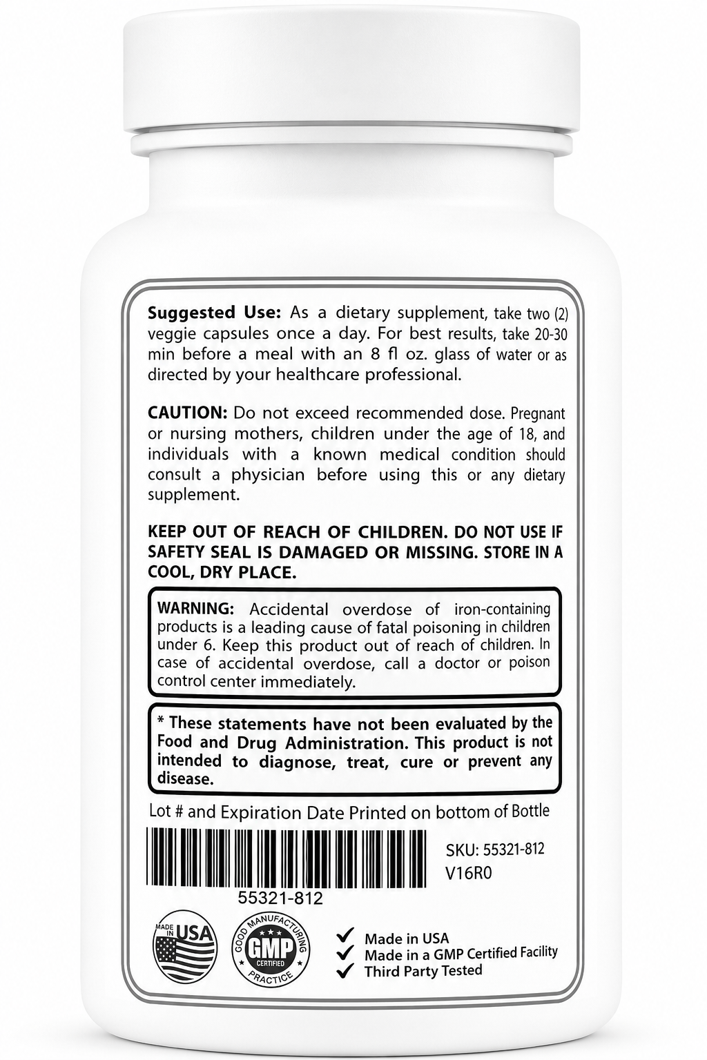 Cognitive Max Brain Health Supplement - DMAE Bacopa Ginkgo GABA Phosphatidylserine - Brain Nutrition Formula with B Complex DHA Vitamins Minerals - Daily Cognitive Wellness - 60 Capsules