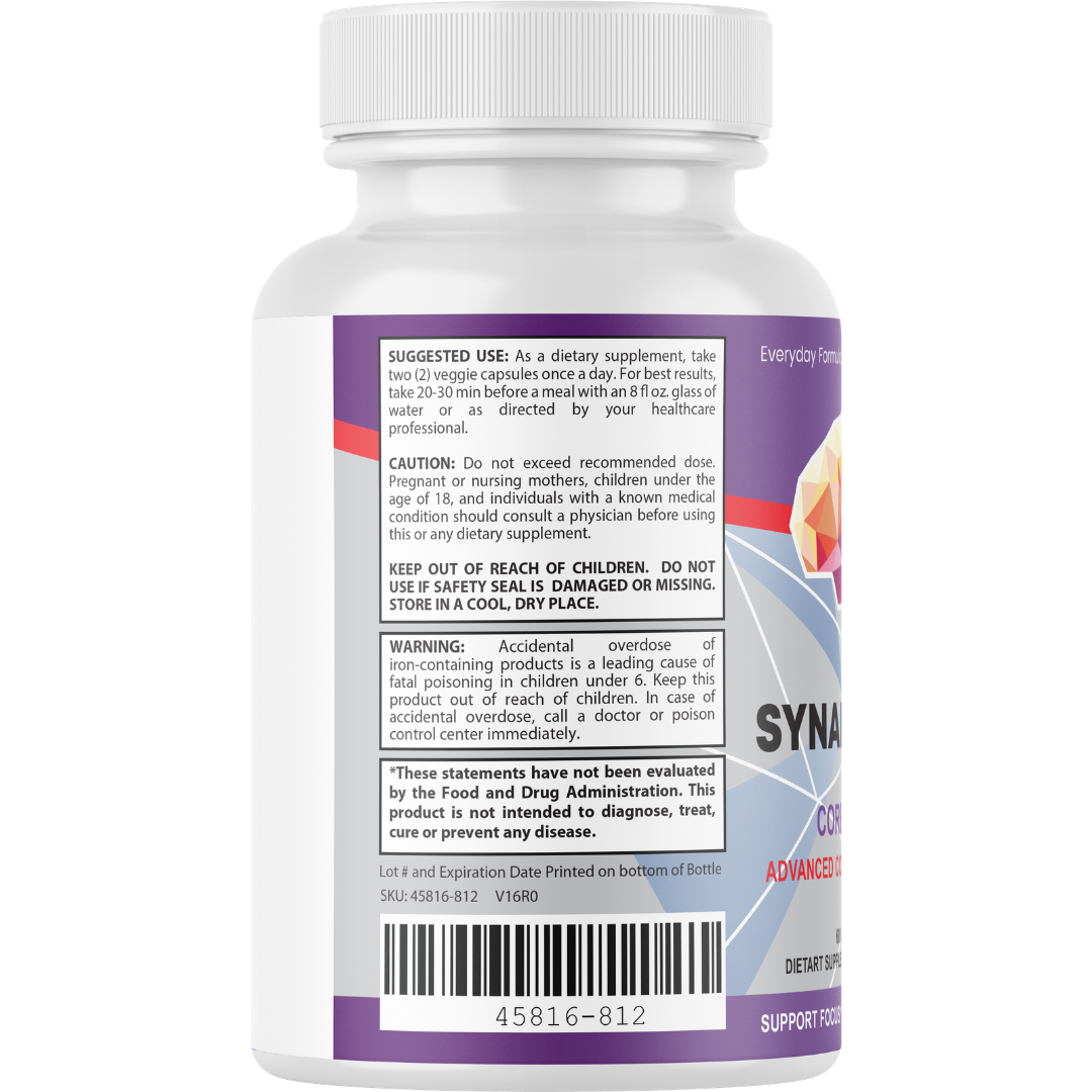 Synaptic XR Core Focus Pills to Boost Cognitive Performance 60 Capsules