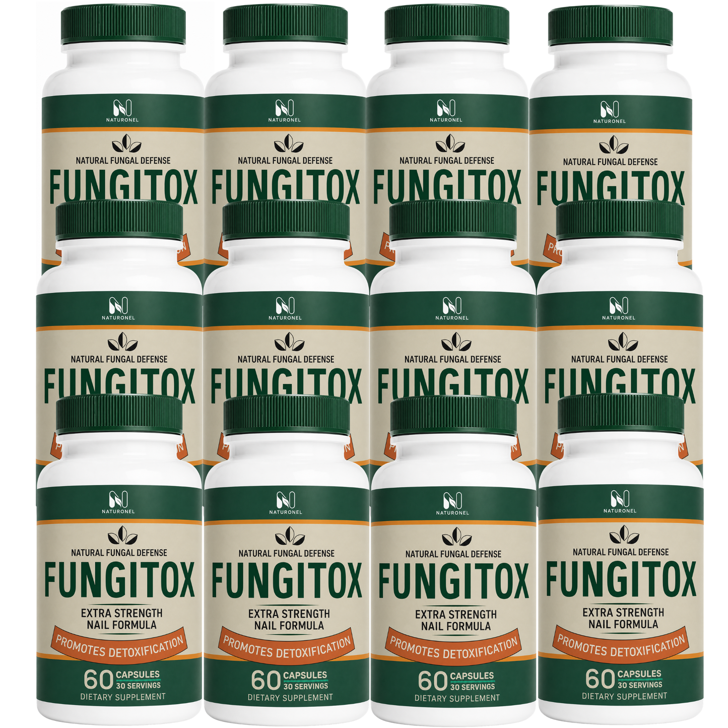 Fungitox Nail Formula Supplement – Herbal Blend with Vitamins, Minerals & Plant Extracts, Daily Wellness Formula, 12 Bottle by Naturonel
