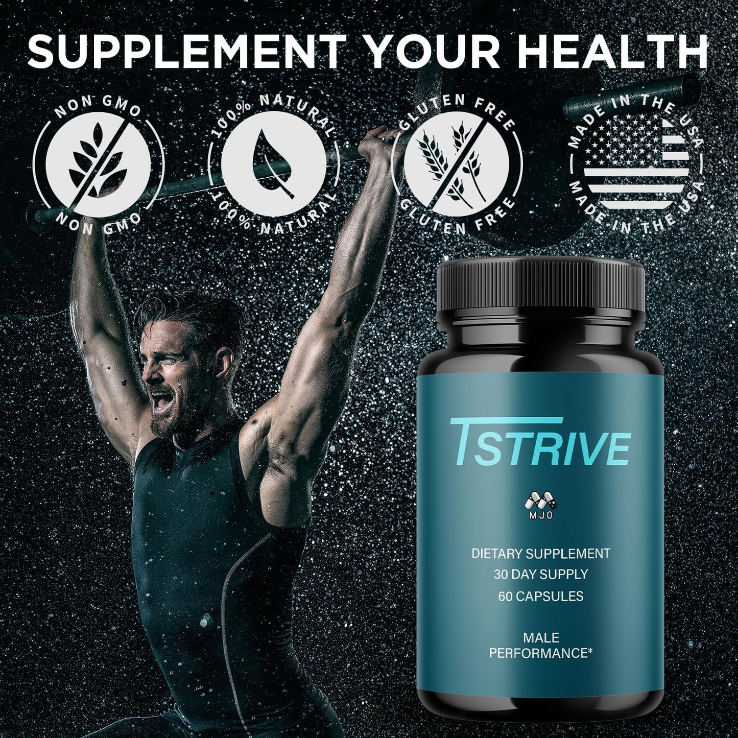 (2 Pack) Tstrive for Men, Official T Strive Pills for Men with All Natural Ingredients, Maximum Strength Tstrive Men's Supplement with Vitamins Supporting Wellness and Advanced Health (120 Capsules)