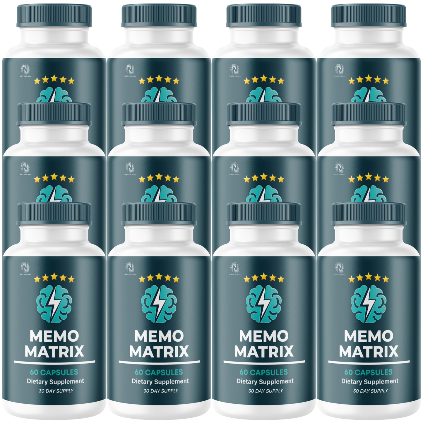 Memo Matrix Brain Supplement – Memory & Focus Formula with DMAE, Bacopa, Phosphatidylserine, Huperzine A, DHA, Vitamins & Minerals – Cognitive Wellness Support