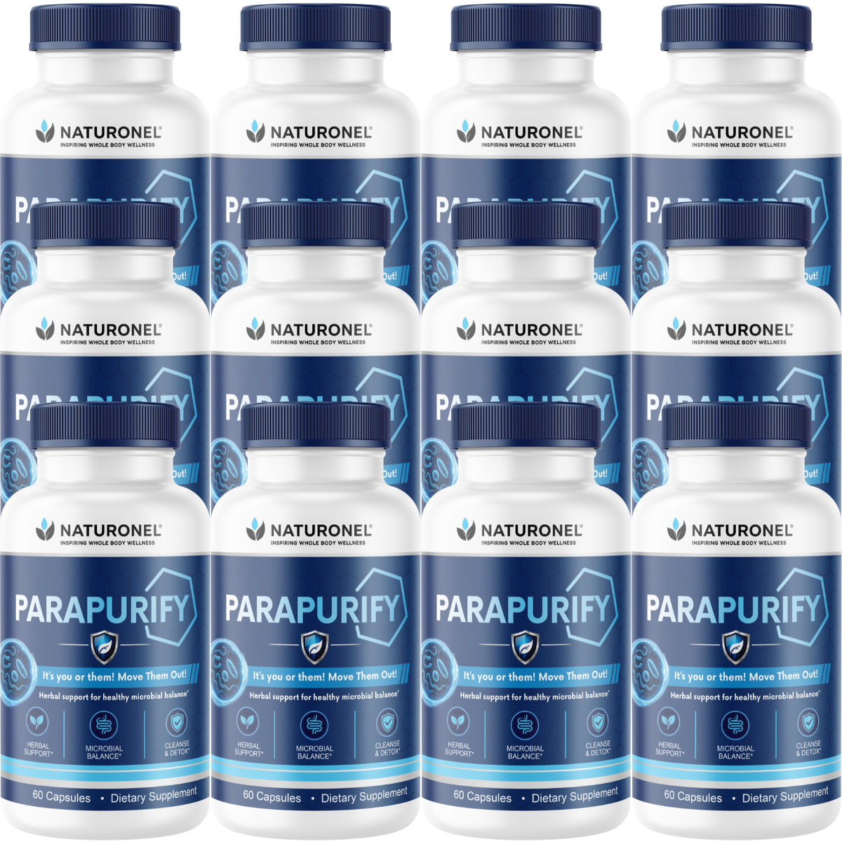 ParaPurify Herbal Cleanse Supplement for Adults – Microbial Balance & Digestive Wellness Formula with Black Walnut, Psyllium Husk, Chlorella, Ginger & Papaya
