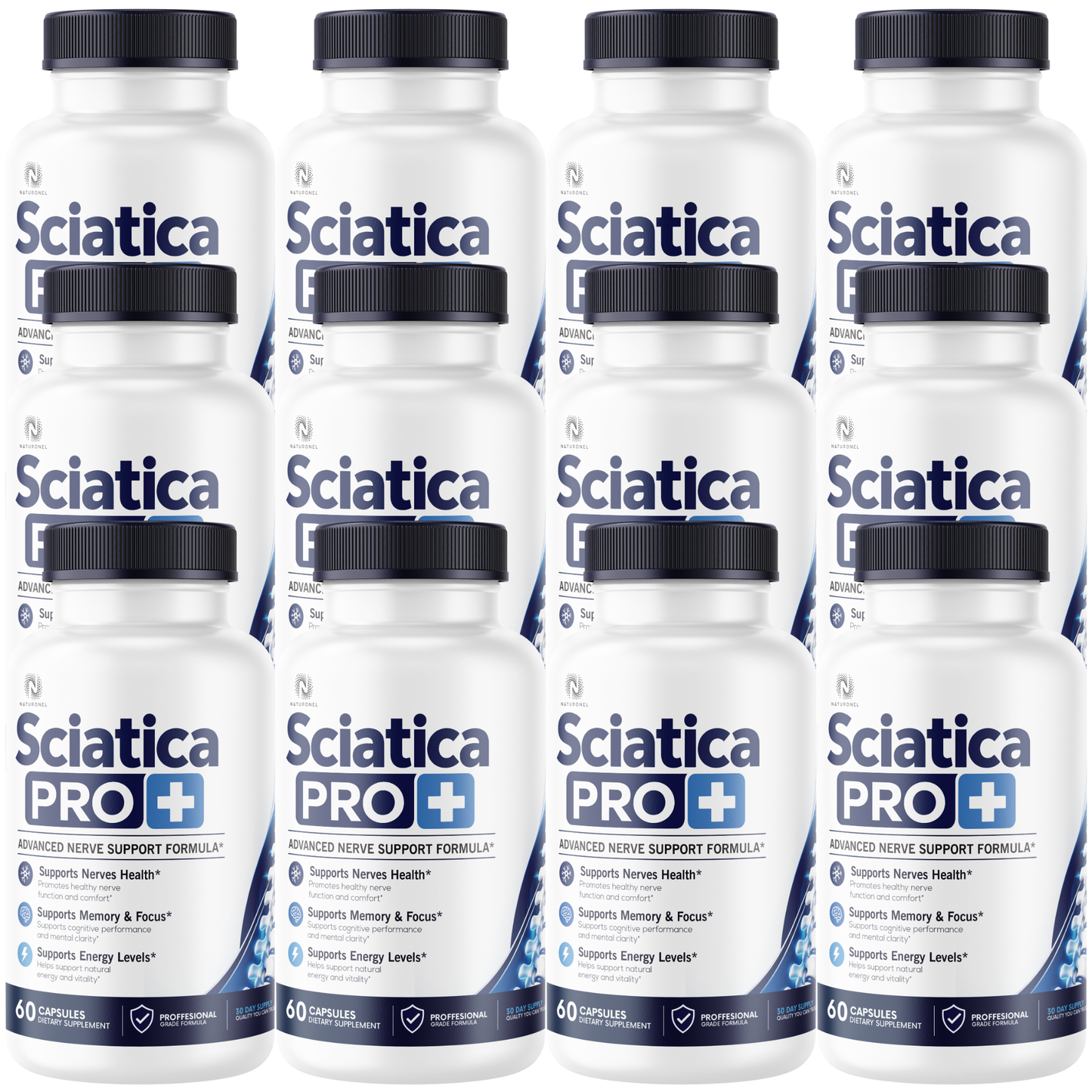 Sciatica Pro+ Advanced Nerve Support Supplement with Turmeric, Glucosamine, Chondroitin, Boswellia, MSM, Ginger & BioPerine®, Joint & Nerve Health Formula