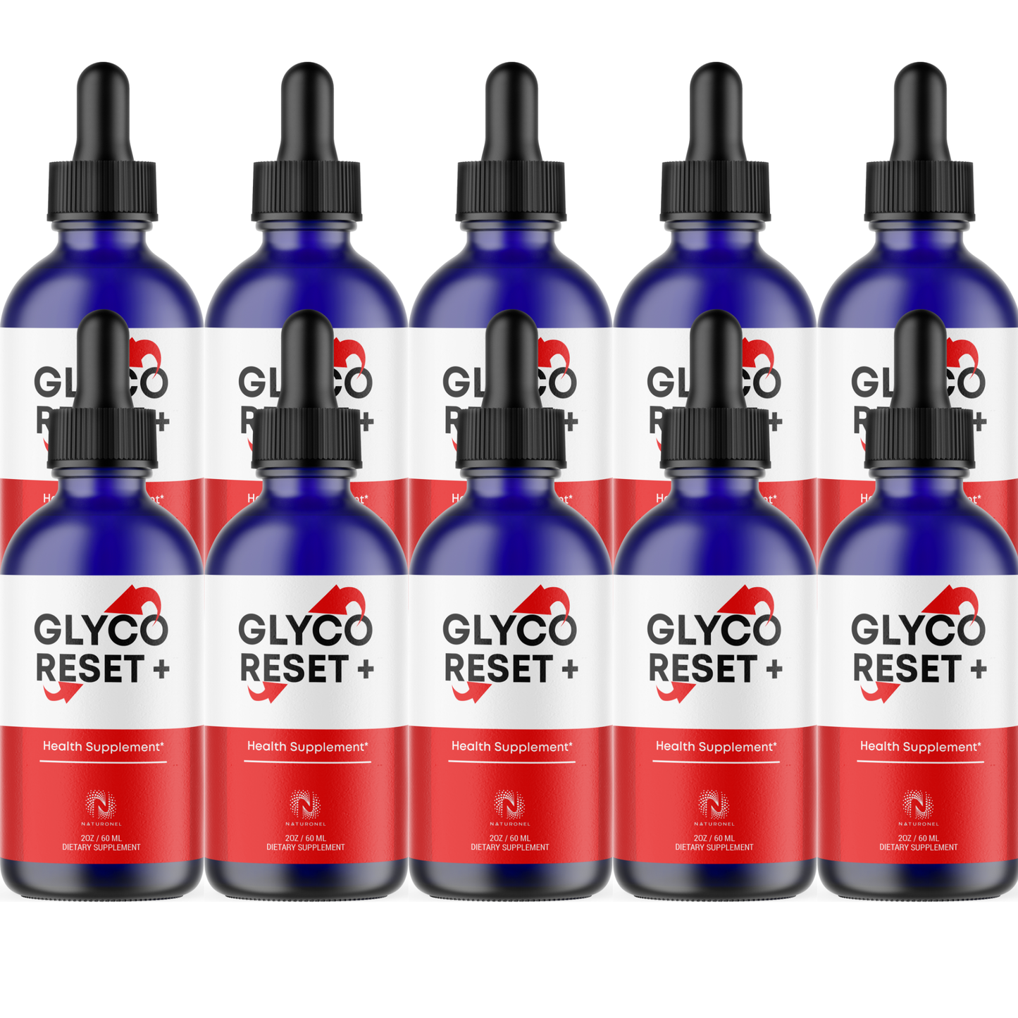 GLYCO RESET+ (10 Pack) Liquid Drops – Advanced Metabolic Wellness Formula with L-Arginine HCl, L-Glutamine & L-Tryptophan – Daily Liquid Supplement – Natural Lemon Flavor
