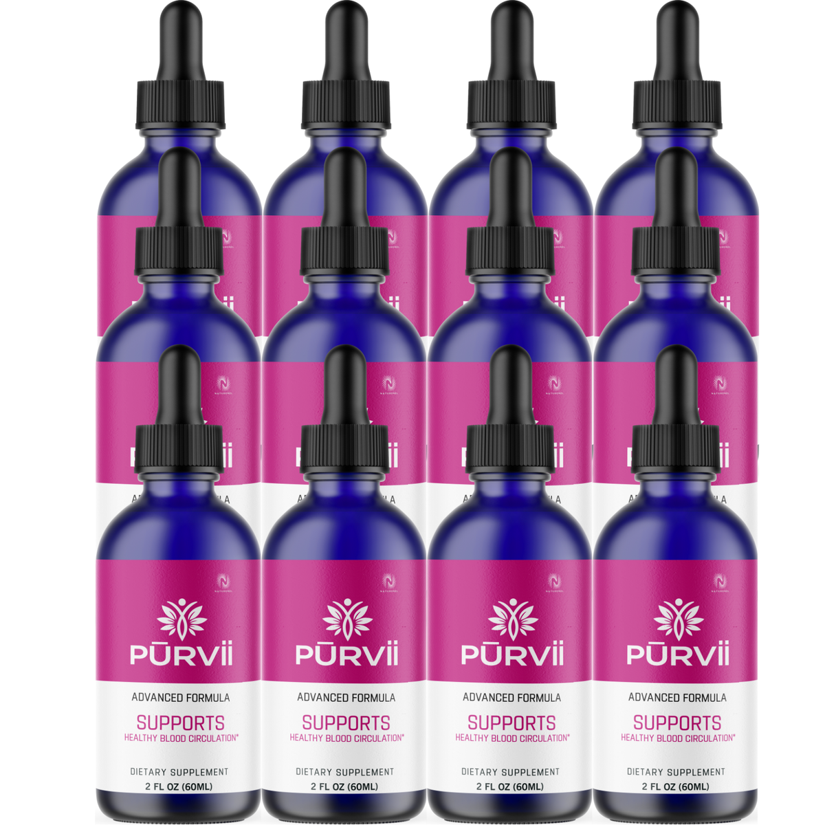 PURVII Circulation & Blood Flow Support (12 Pack) – Advanced Liquid Dietary Supplement with L-Arginine, L-Glutamine & L-Tryptophan