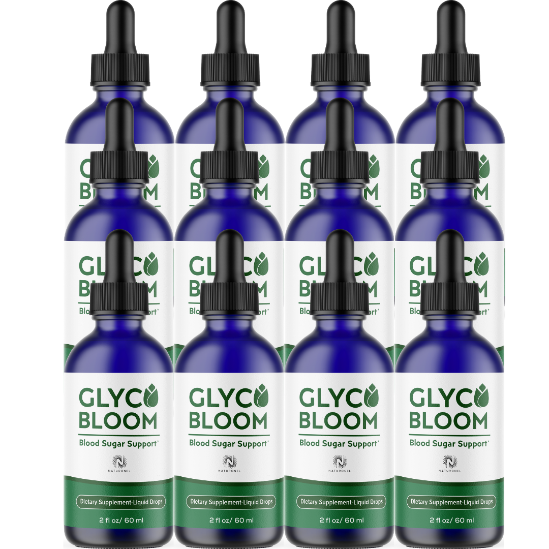 Glyco Bloom Liquid Blood Sugar Support Drops (12 Pack) – L-Arginine HCl, L-Glutamine & L-Tryptophan Formula – Natural Lemon Flavor
