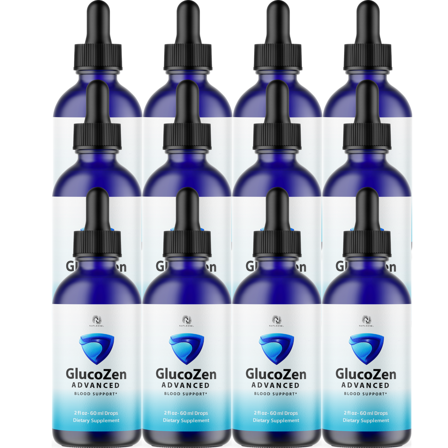 GlucoZen (12 Pack) Advanced Blood Support Drops – Liquid Dietary Supplement with L-Arginine HCl, L-Glutamine & L-Tryptophan
