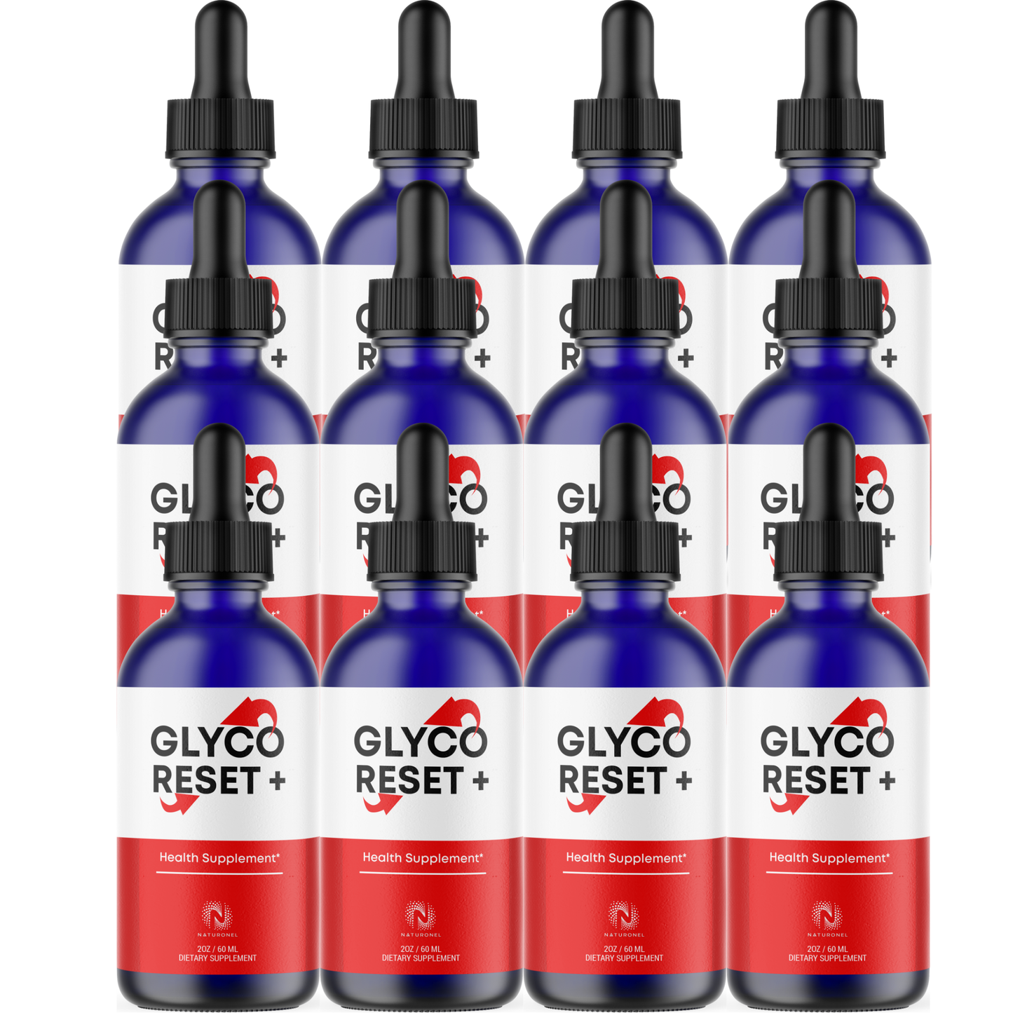 GLYCO RESET+ (12 Pack) Liquid Drops – Advanced Metabolic Wellness Formula with L-Arginine HCl, L-Glutamine & L-Tryptophan – Daily Liquid Supplement – Natural Lemon Flavor