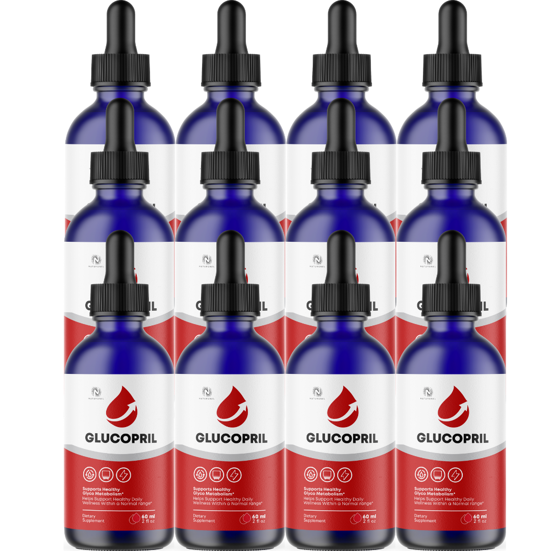 Glucopril Drops (12 Pack) – Daily Metabolism Support Formula with L-Arginine, L-Glutamine & L-Tryptophan