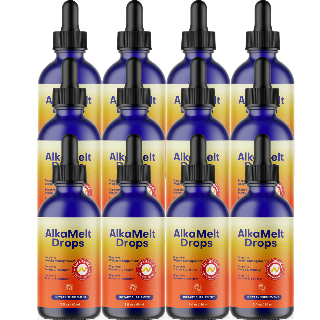 AlkaMelt Drops (12 Pack)  – Liquid Dietary Supplement for Weight Management & Energy Support – L-Arginine HCl, L-Glutamine & L-Tryptophan
