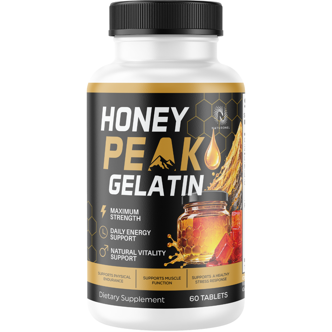 Honey Peak Gelatin for Men – Premium Daily Vitality Formula with Longjack, Maca Root, L-Arginine, Tribulus, Ginseng & Boron – Energy, Endurance & Performance Support