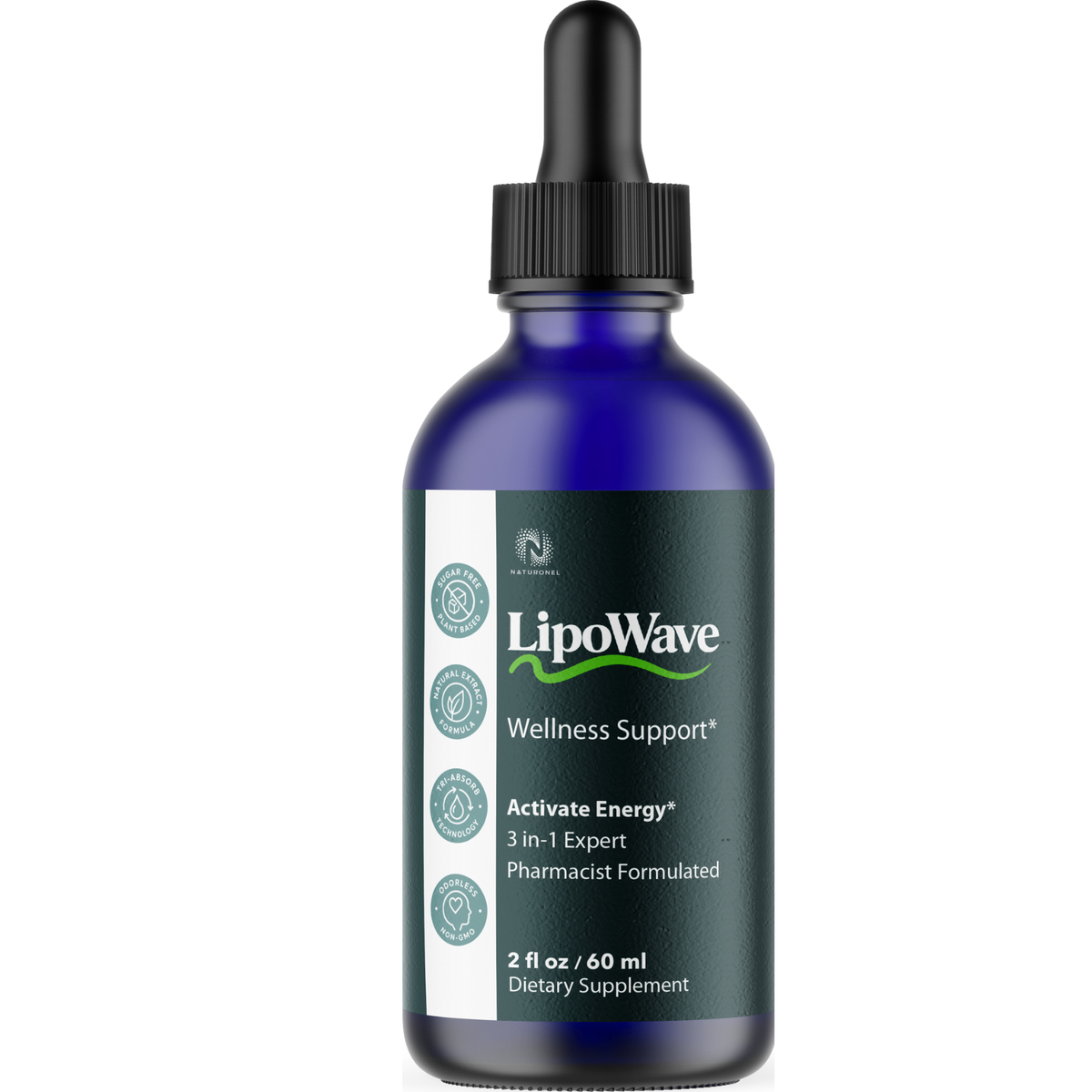 LipoWave 3-in-1 Liquid Supplement – L-Arginine, L-Glutamine & L-Tryptophan – Energy, Vitality & Daily Wellness Support