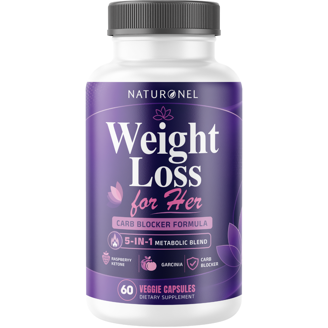 Weight Loss for Her – Carb Blocker Formula with Green Coffee Bean, Garcinia Cambogia, Raspberry Ketone, Green Tea & Caffeine – 5-in-1 Metabolic Blend – Women's Dietary Supplement