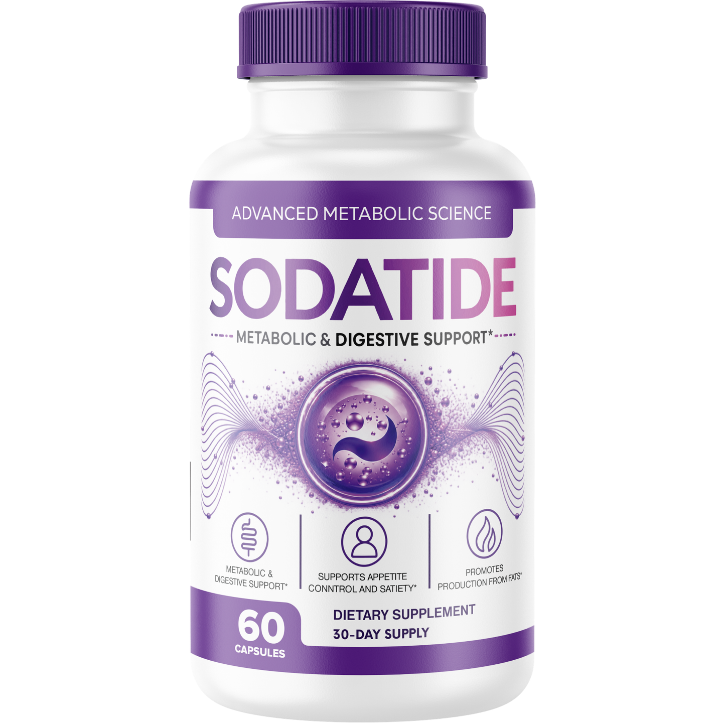 Sodatide Metabolic & Digestive Support Supplement with Green Tea, Green Coffee Bean, Garcinia Cambogia, Raspberry Ketone & Caffeine Appetite Support Formula
