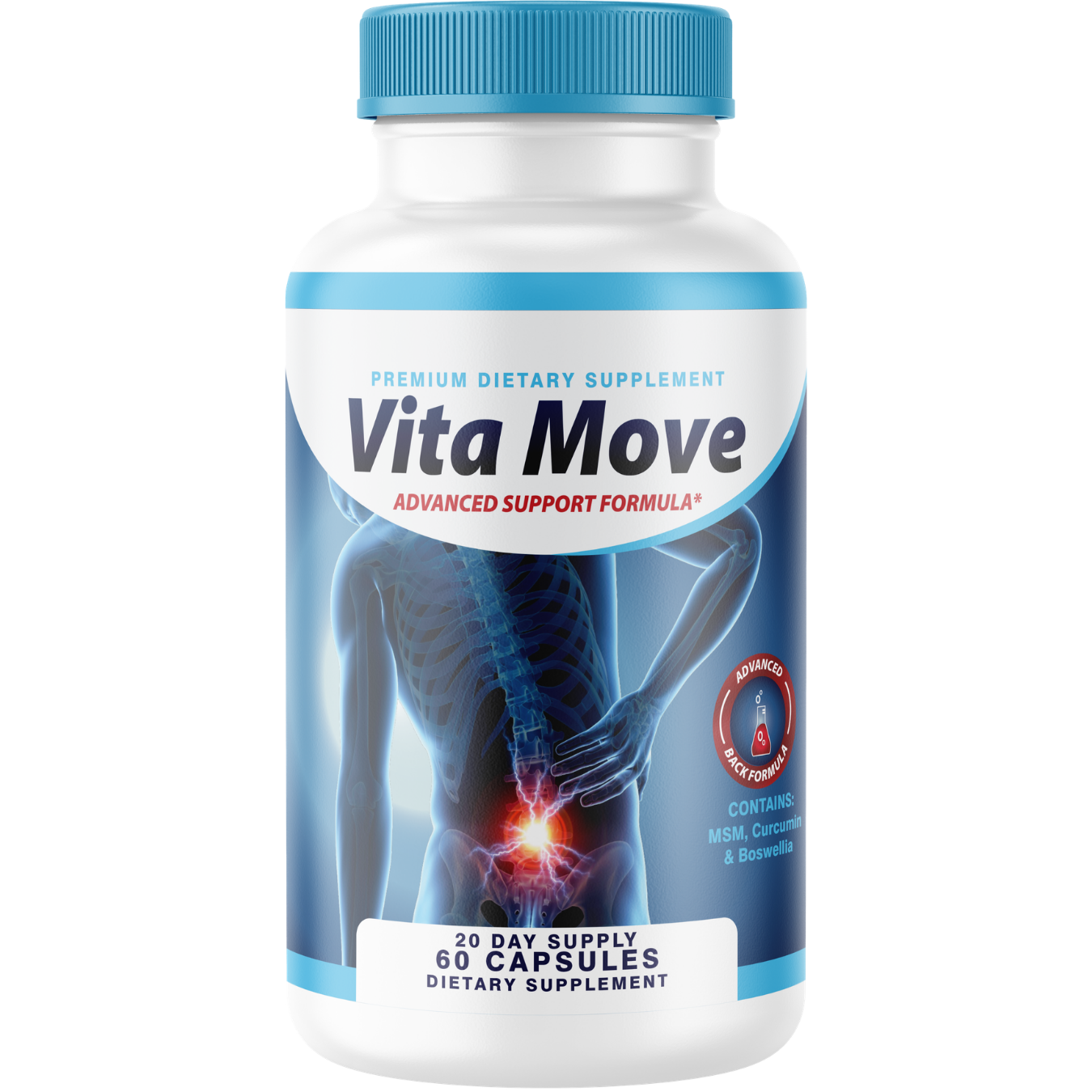 Vita Move Joint Support Supplement – Glucosamine Sulfate 1500mg with Boswellia, Turmeric Curcumin, Chondroitin, MSM & Bromelain – Mobility & Flexibility Formula