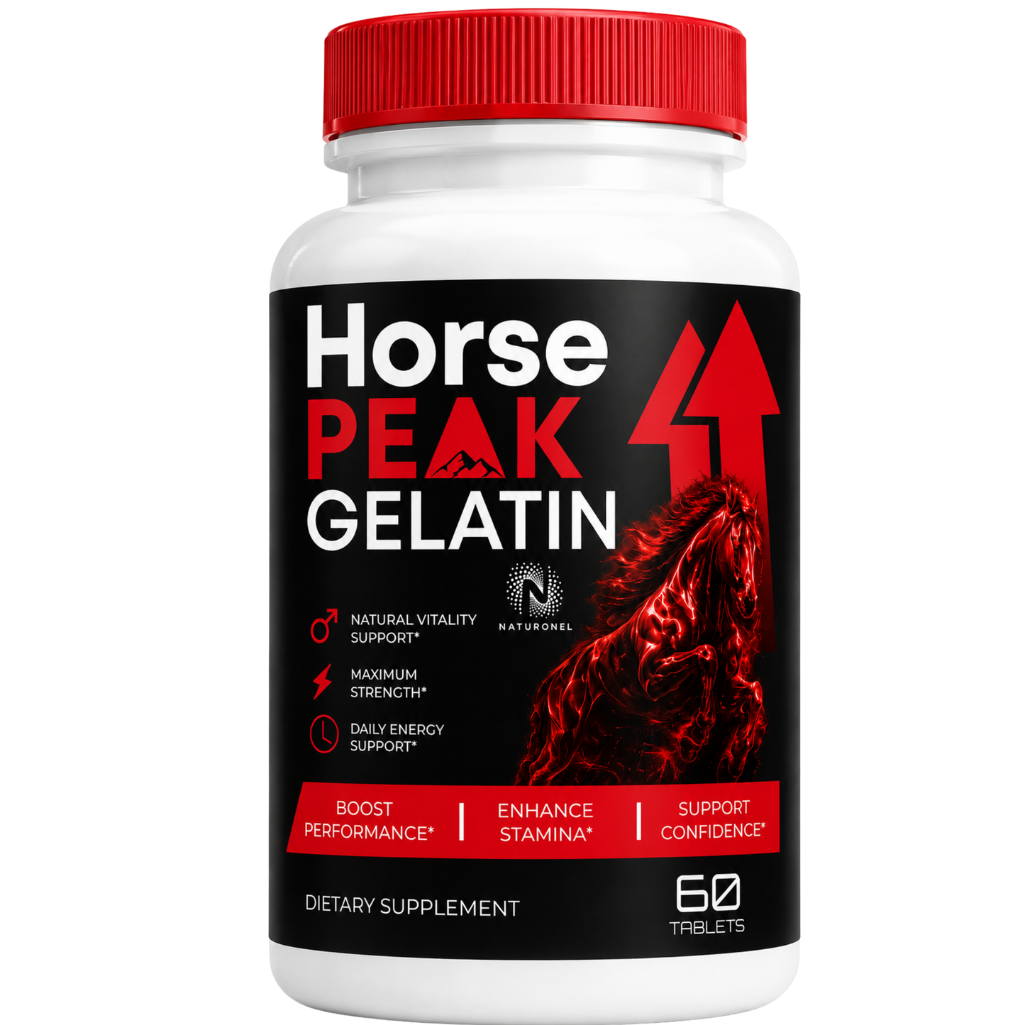 Horse Peak Gelatin Tablets – Premium Multi-Ingredient Formula with Longjack, Maca, L-Arginine, Ginseng, Zinc & Calcium, Daily Wellness Supplement