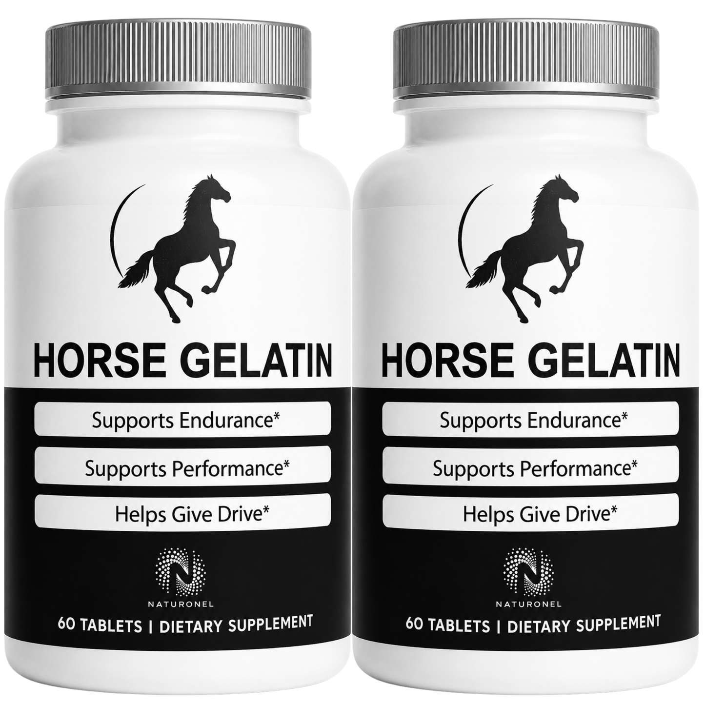 Horse Gelatin Supplement for Horses – Equine Performance & Endurance Formula, Supports Drive & Daily Vitality - 2 Bottle