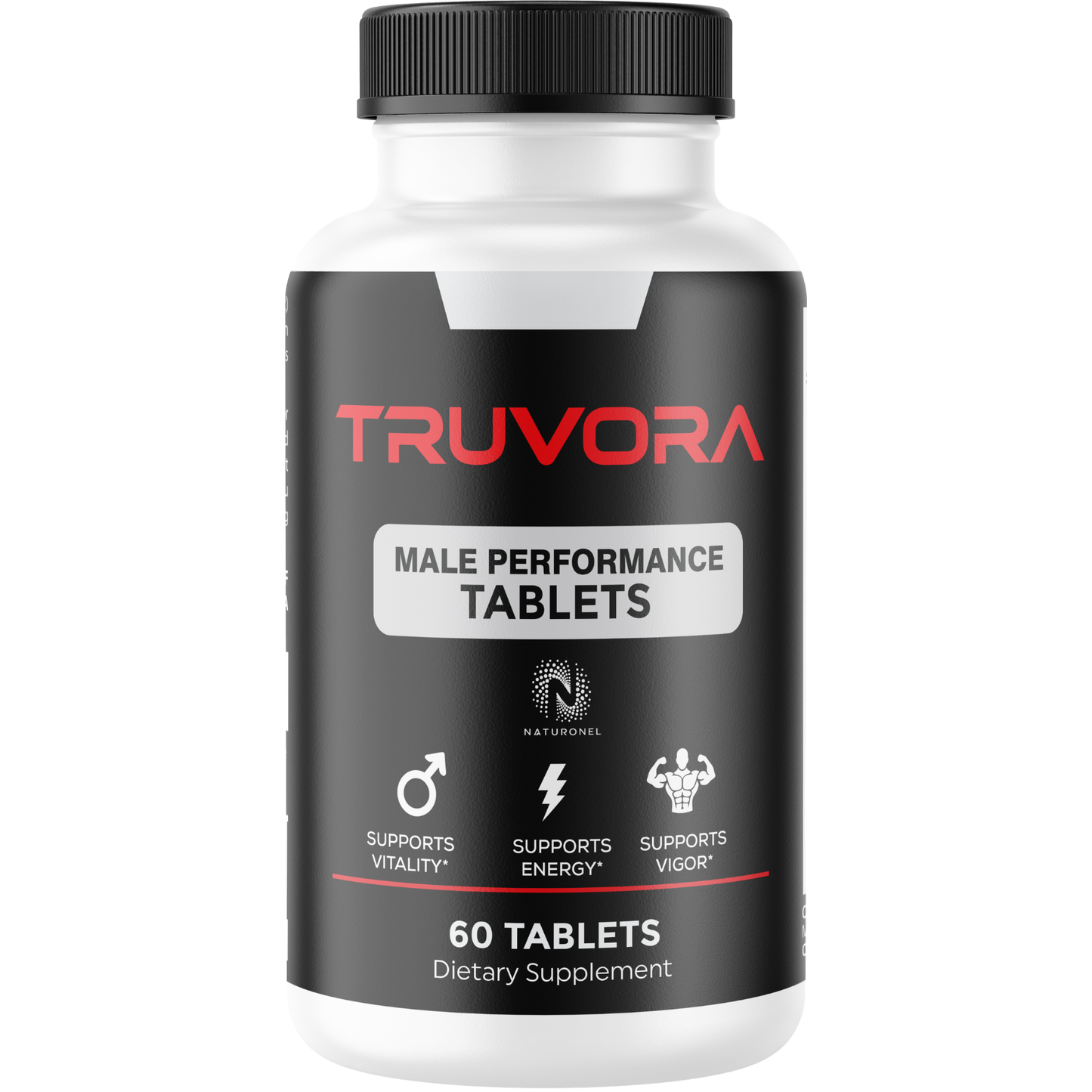 Truvora Male Performance Tablets for Men – Daily Vitality Formula with Tongkat Ali, Maca, L-Arginine, Ginseng, Tribulus & Boron – Men's Wellness Supplement