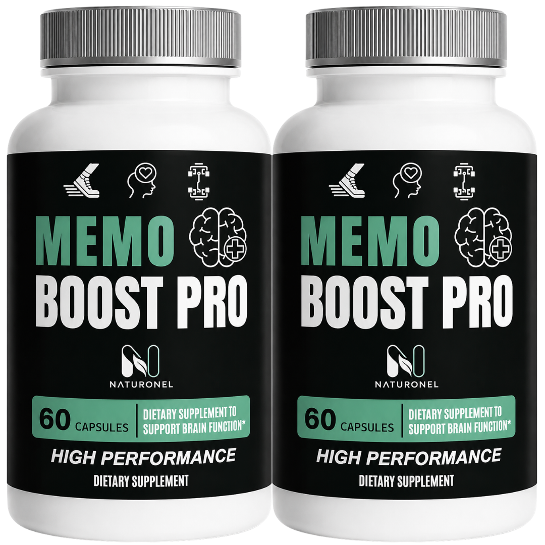 Memo Boost Pro – Brain Health Supplement with DMAE, Bacopa, GABA, DHA & Phosphatidylserine – Memory, Focus & Cognitive Support Formula – 60 Capsules