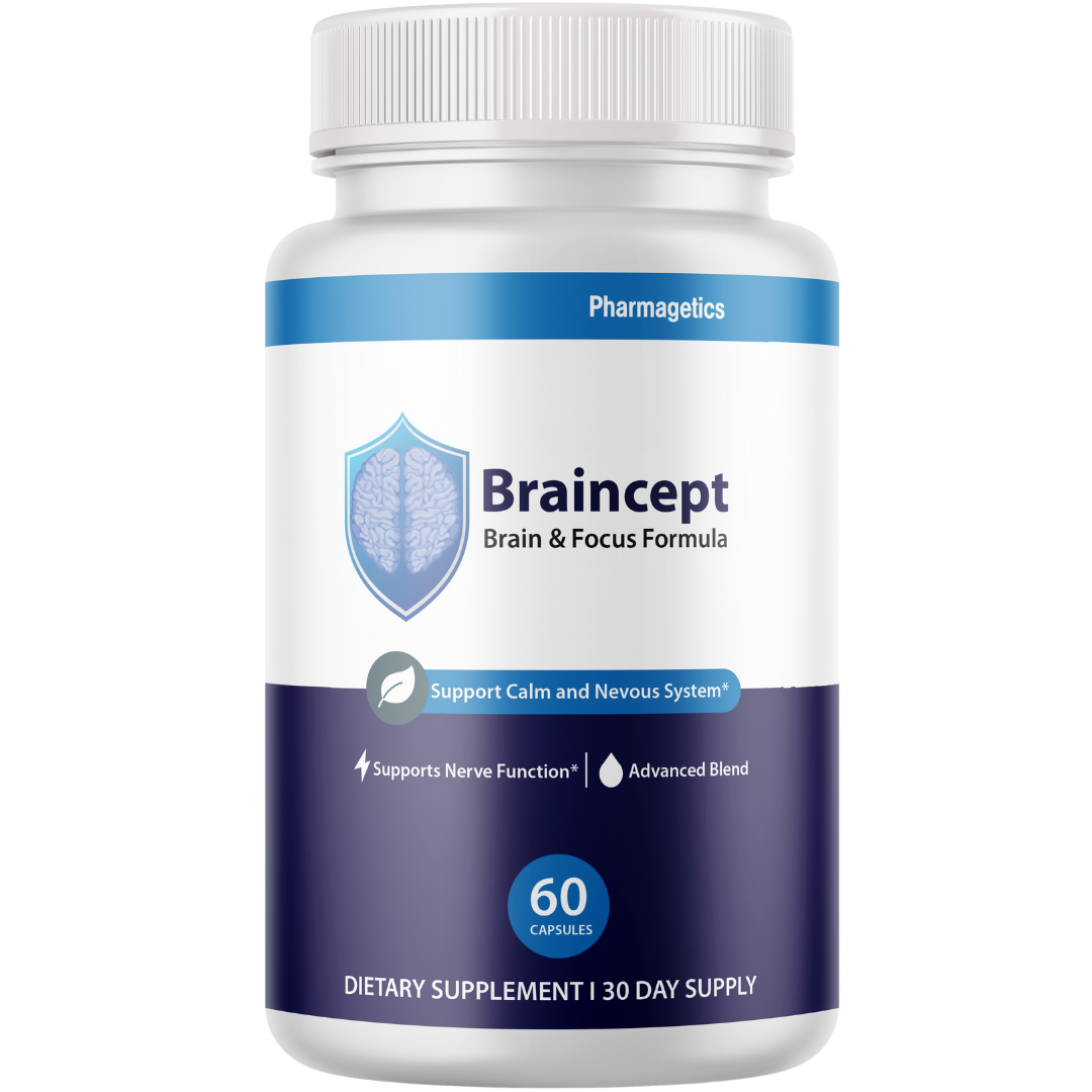 Braincept Brain & Focus Formula, Calm Nervous System Support 60 Capsules