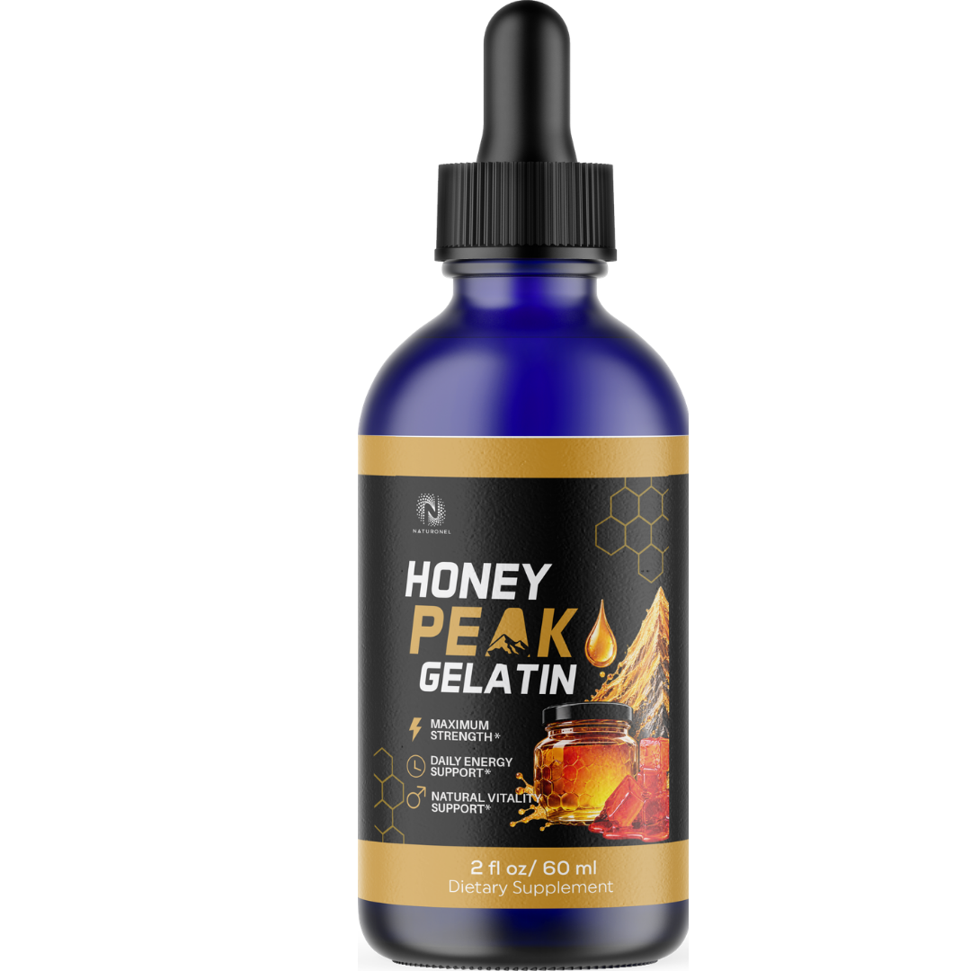 Honey Peak Gelatin Drops – Daily Energy, Strength & Vitality Support – L-Arginine HCl, L-Glutamine & L-Tryptophan Liquid Formula