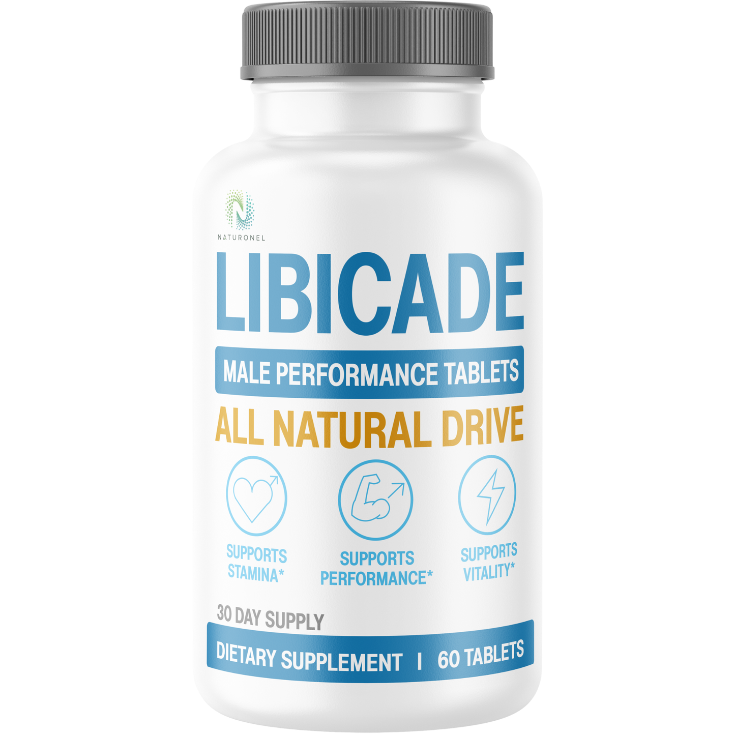 LIBICADE Male Performance Supplement with Tongkat Ali, Maca Root, L-Arginine, Tribulus, Ginseng & Zinc, Men's Daily Vitality Formula, Stamina & Energy Support