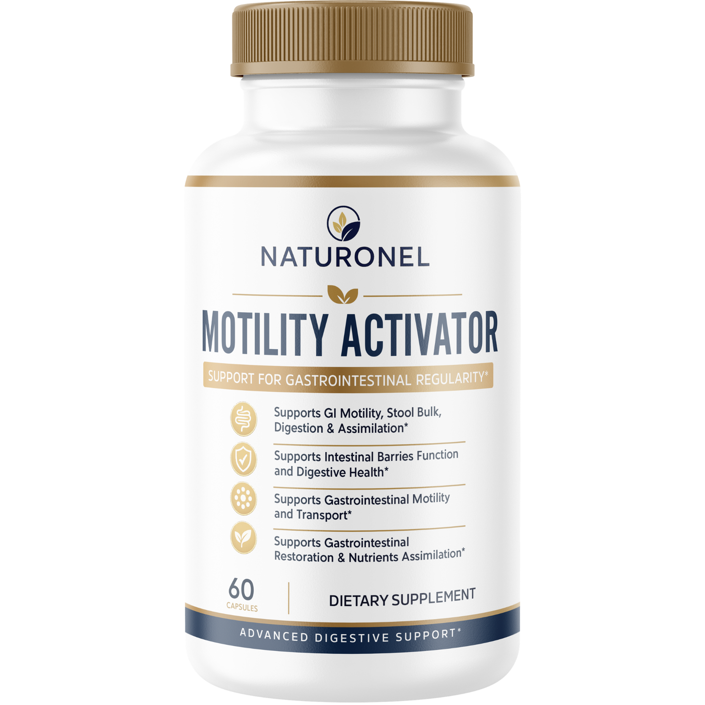 Motility Activator Gut Health Supplement – Supports GI Motility, Digestive Regularity, Nutrient Assimilation & Intestinal Health with Probiotic and Botanicals