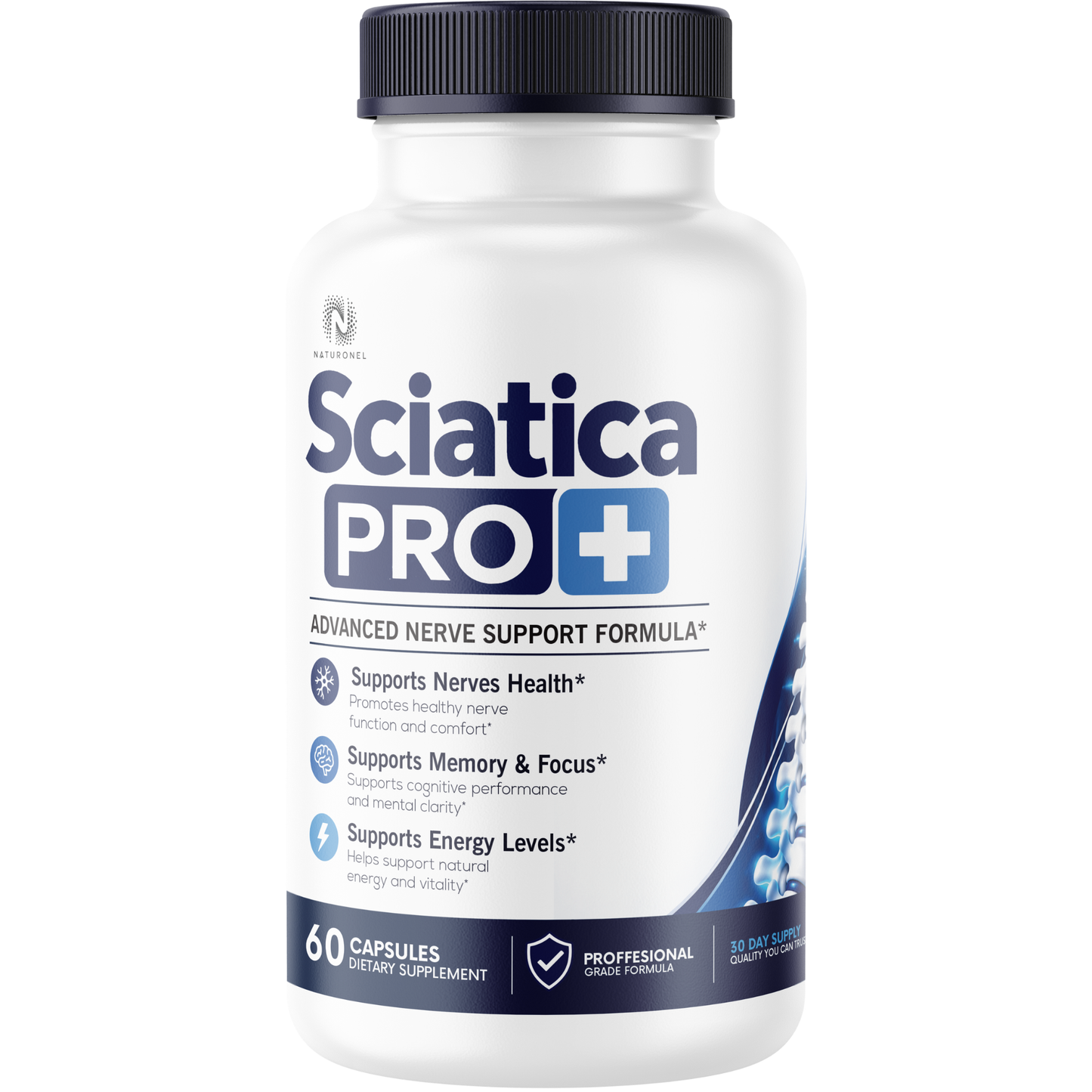 Sciatica Pro+ Advanced Nerve Support Supplement with Turmeric, Glucosamine, Chondroitin, Boswellia, MSM, Ginger & BioPerine®, Joint & Nerve Health Formula