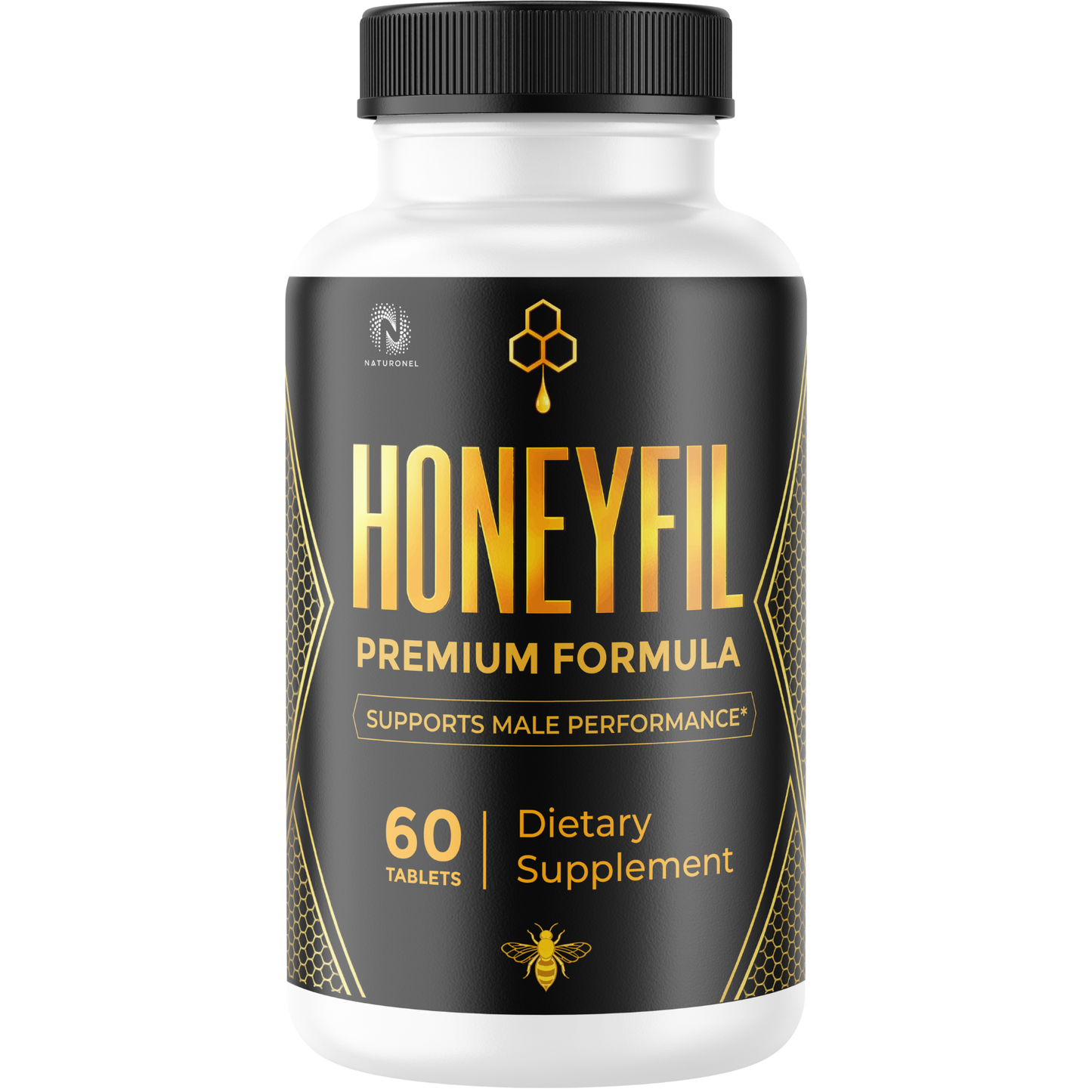 Honeyfil Premium Formula for Men – Male Performance Supplement with Tongkat Ali, Maca Root, L-Arginine, Tribulus, Muira Puama, Ginseng & Zinc