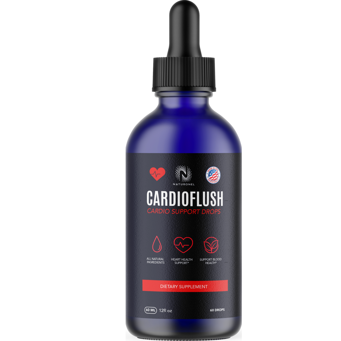 CardioFlush Cardio Support Drops – Liquid Heart Health Supplement with L-Arginine, L-Glutamine & L-Tryptophan – Blood Flow & Cardiovascular Wellness Formula – Natural Lemon Flavor