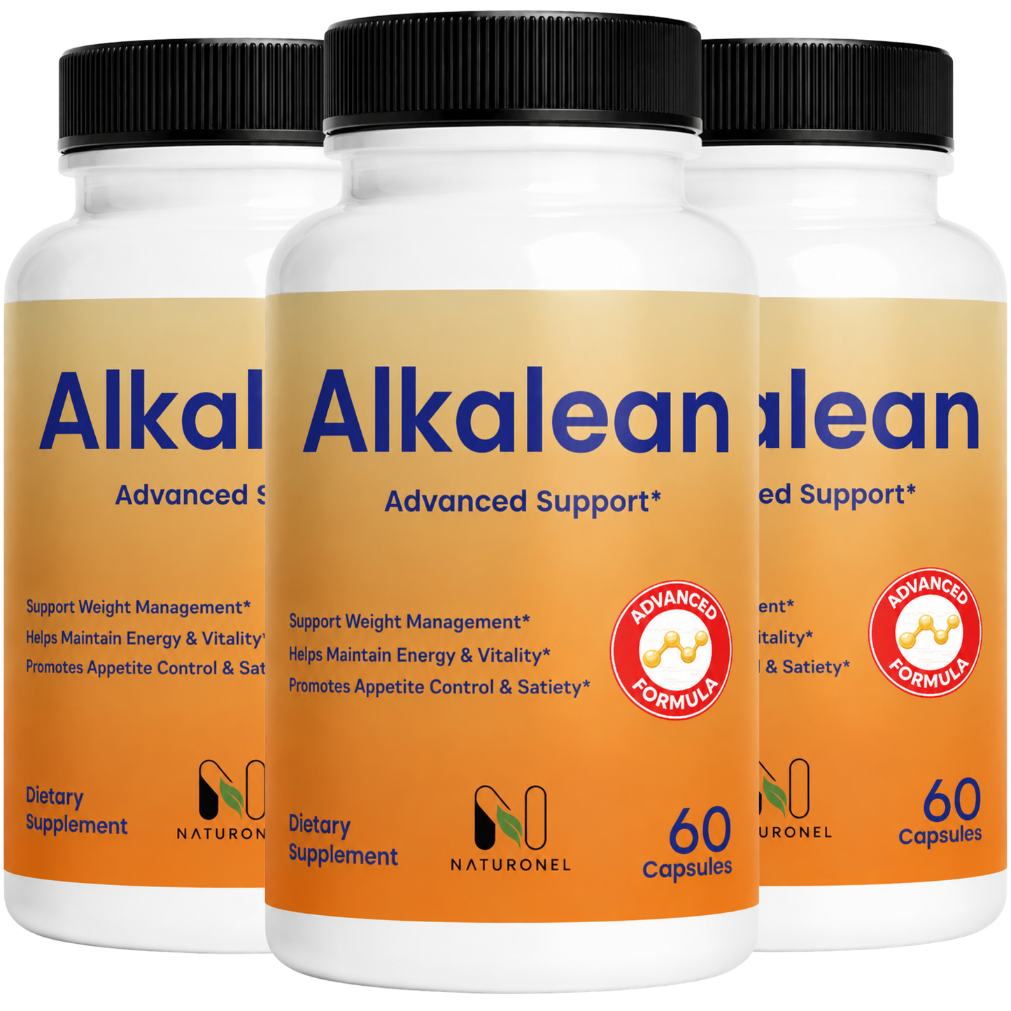 Alkalean Advanced Support Formula – Weight Management Supplement with Botanical Ingredients, Supports Energy & Vitality, Appetite Control & Satiety Support, Dietary Supplement, 3 Bottle