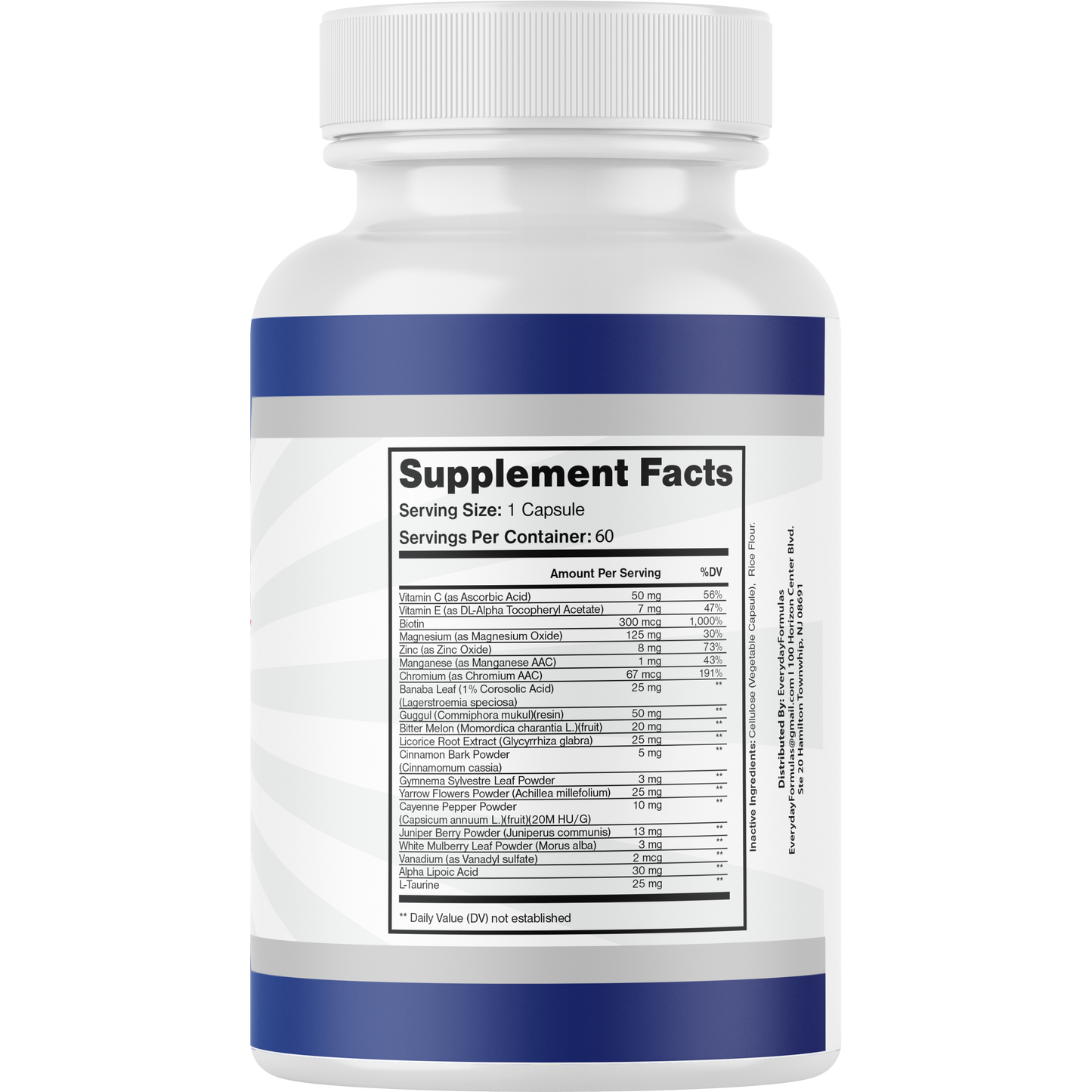 Striction D Healthy Blood Sugar Support Formula 60 Capsules