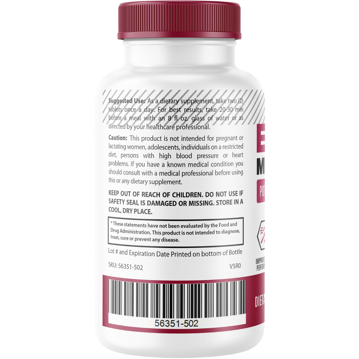 ERAMAX Men’s Performance Tablets (12 Pack) – Potency & Power Formula with Longjack, Maca, L-Arginine, Ginseng, Zinc & Herbal Blend