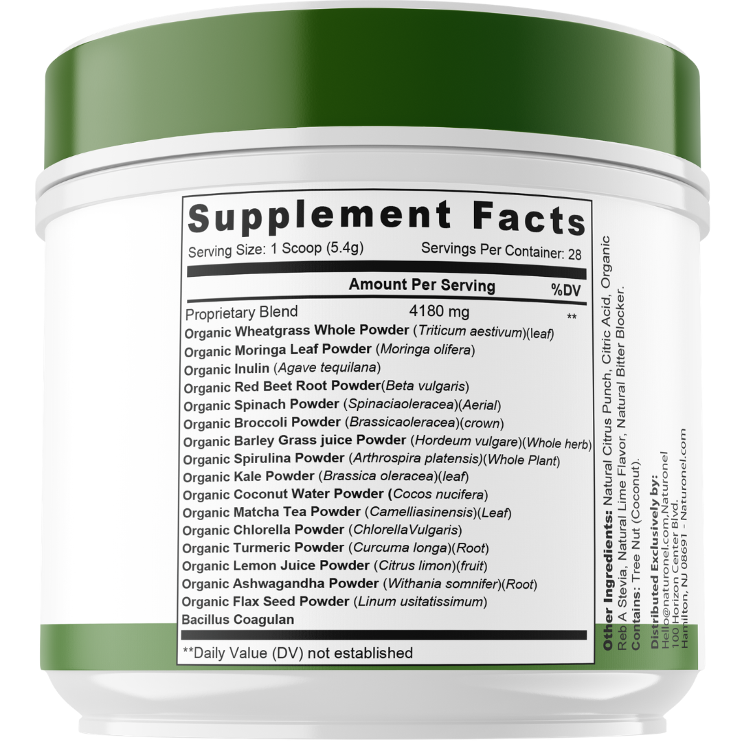 Skinny Greens Superfood Powder (12 Pack) – Organic Greens Blend with Wheatgrass, Moringa, Spirulina, Chlorella, Matcha Tea & Probiotics – Daily Greens Drink Mix – Citrus Punch Flavor