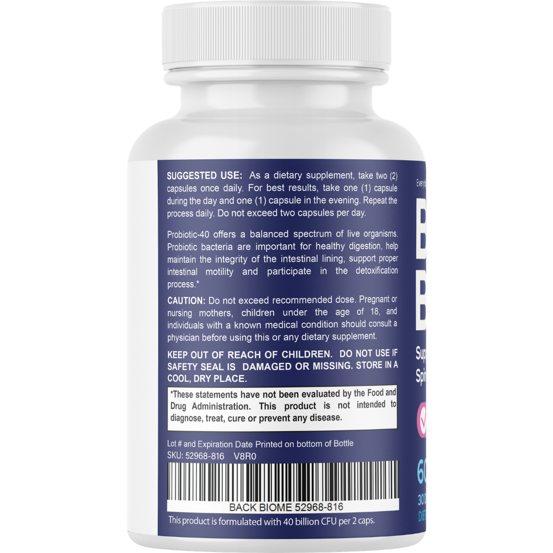 Back Biome Back And Spine Pain Reduction Support Supplement 60 Capsules