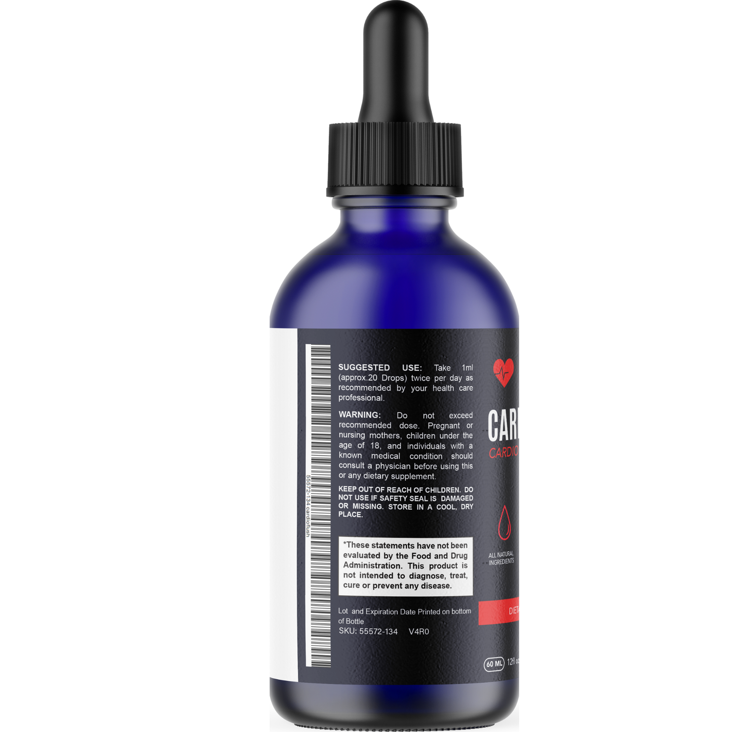 CardioFlush Cardio Support Drops – Liquid Heart Health Supplement with L-Arginine, L-Glutamine & L-Tryptophan – Blood Flow & Cardiovascular Wellness Formula – Natural Lemon Flavor