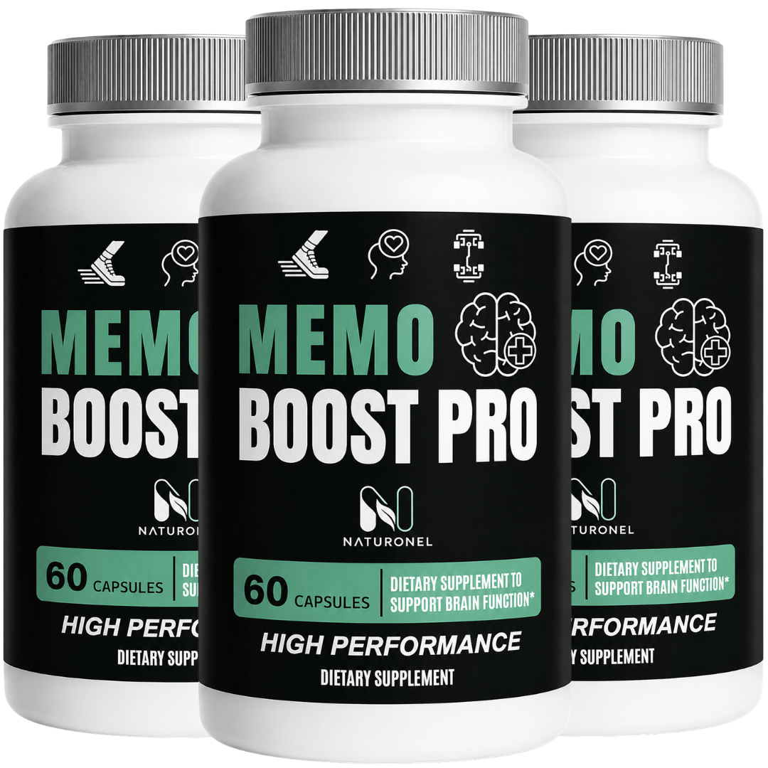 Memo Boost Pro – Brain Health Supplement with DMAE, Bacopa, GABA, DHA & Phosphatidylserine – Memory, Focus & Cognitive Support Formula – 60 Capsules