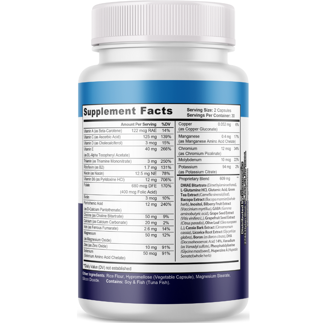 Braincept Brain & Focus Formula, Calm Nervous System Support 60 Capsules