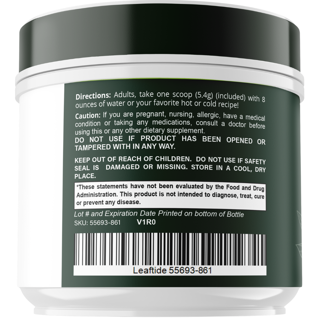 LEAFTIDE (5 Pack) Botanical Greens Powder – Superfood Greens Formula with Organic Wheatgrass, Moringa, Spirulina, Matcha, Probiotics & Digestive Fiber – Daily Greens Drink Mix – Natural Citrus Punch