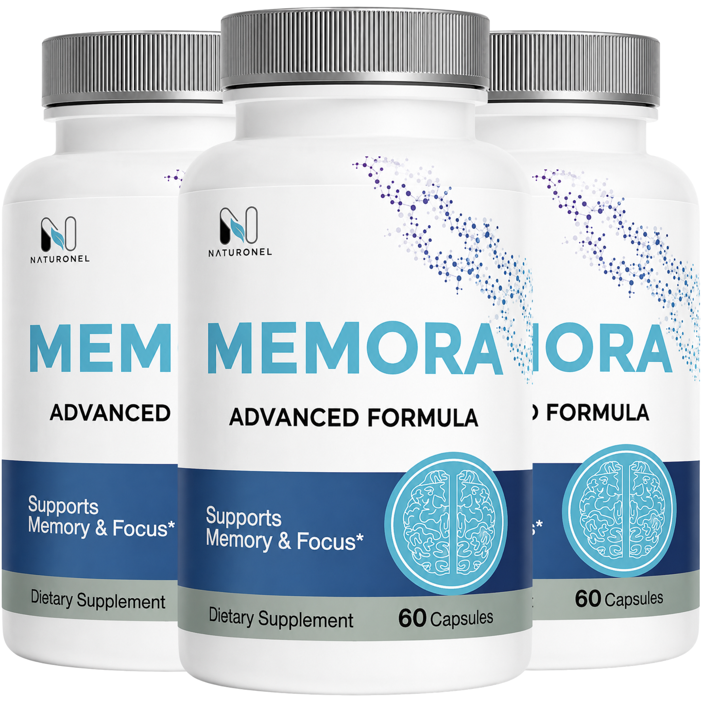 MEMORA Brain Support Supplement – Advanced Memory & Cognitive Focus Formula with DHA, DMAE & Bacopa – 60 Capsules