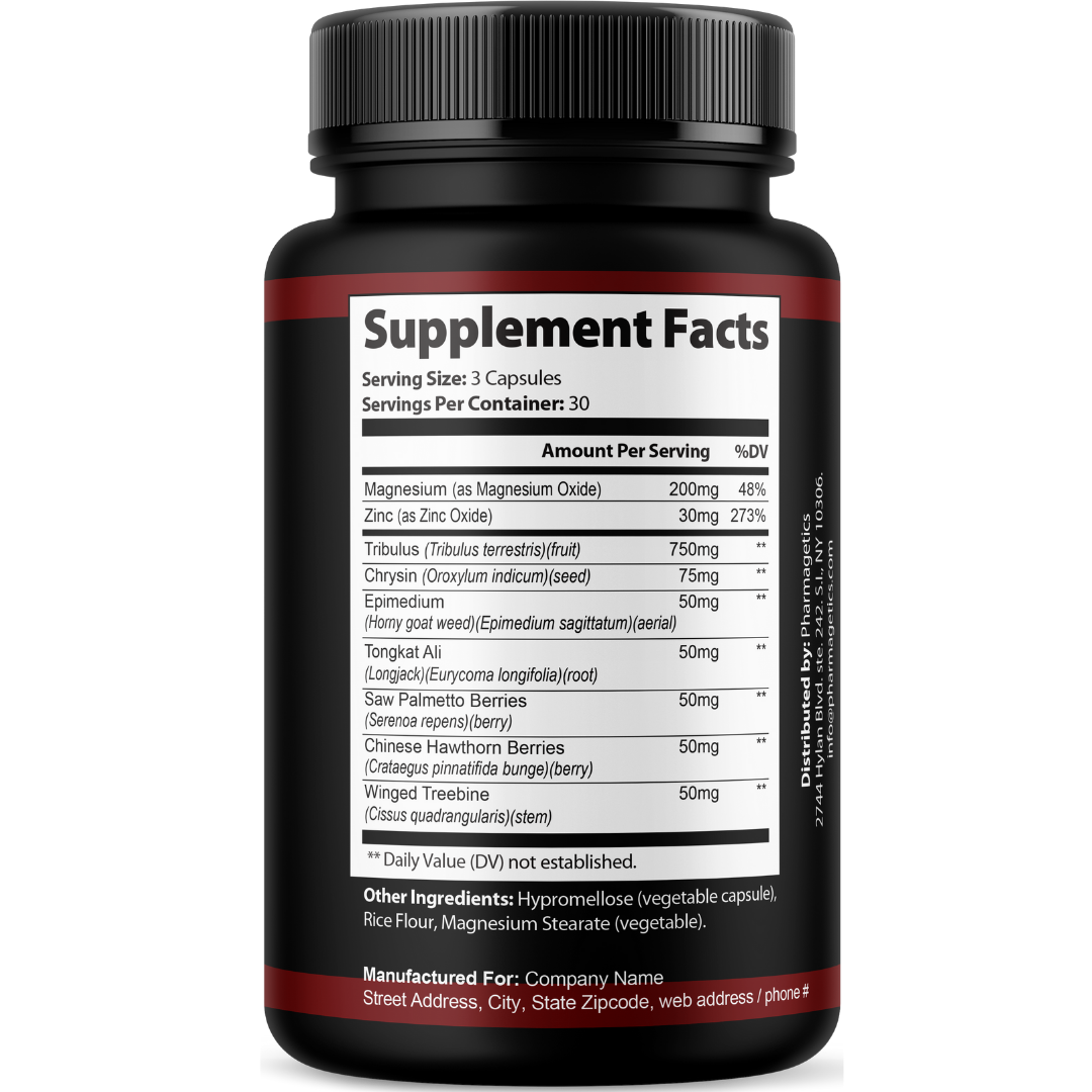Testo Dark Male Performance Supplement, Stamina Support 90 Capsules