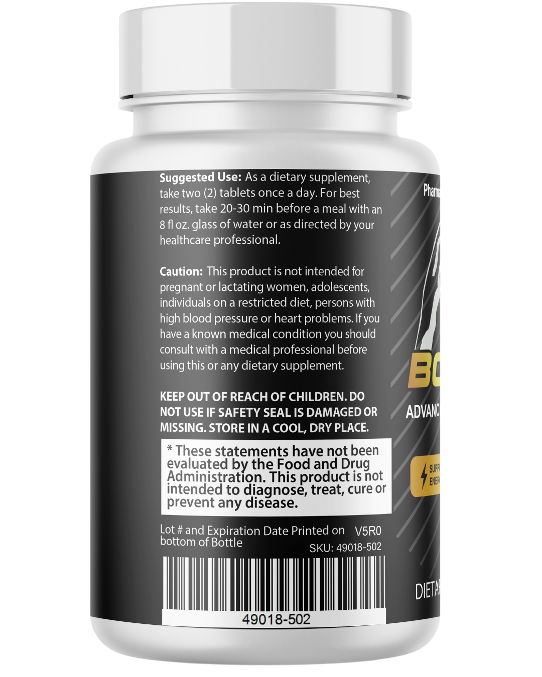 Boostron Advanced Performance Formula For Men, Energy Support 60 Capsules