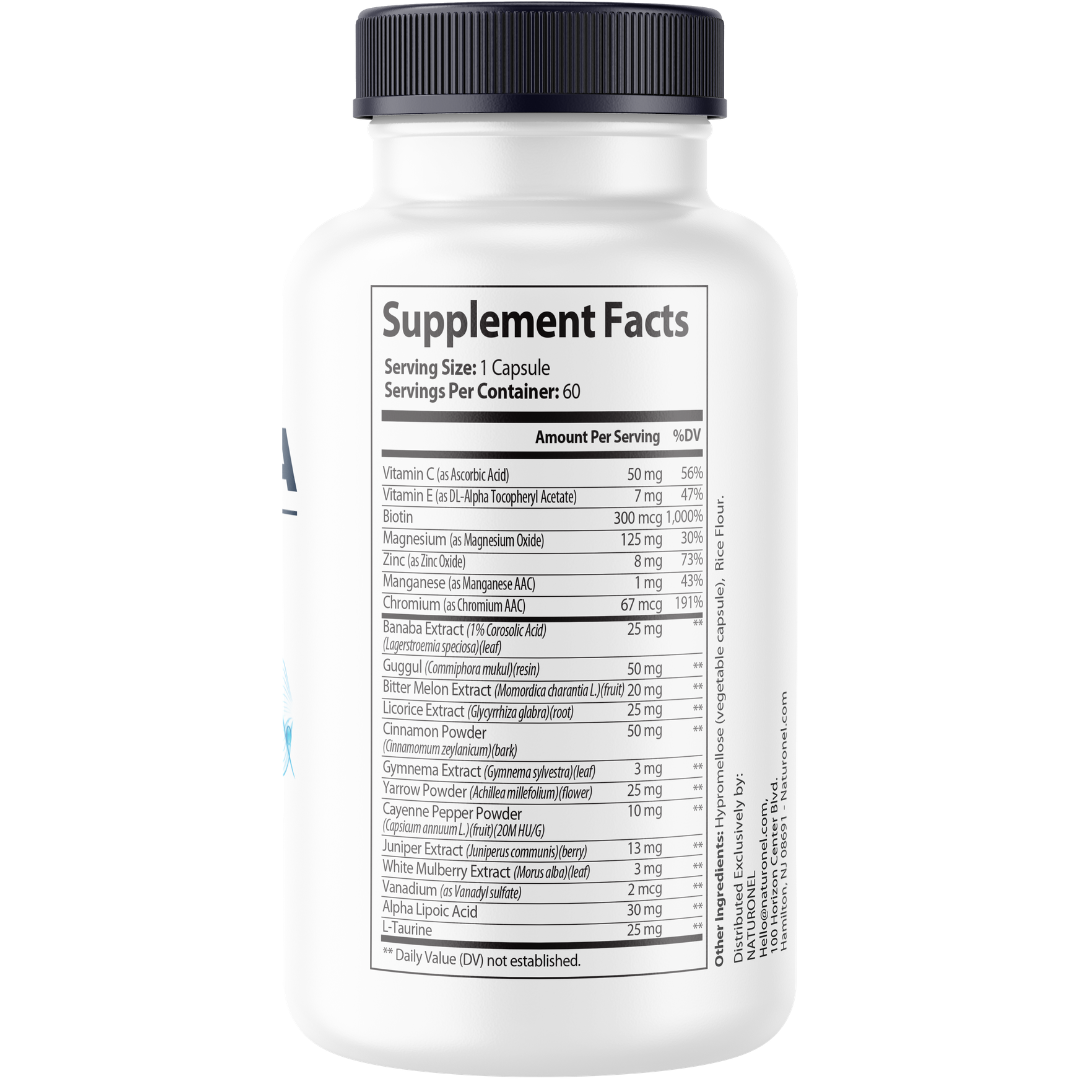 Glyconexa Advanced Formula – Chromium, Alpha Lipoic Acid, Banaba Leaf, Cinnamon Bark, Bitter Melon, Gymnema & Biotin – Premium Daily Herbal Supplement